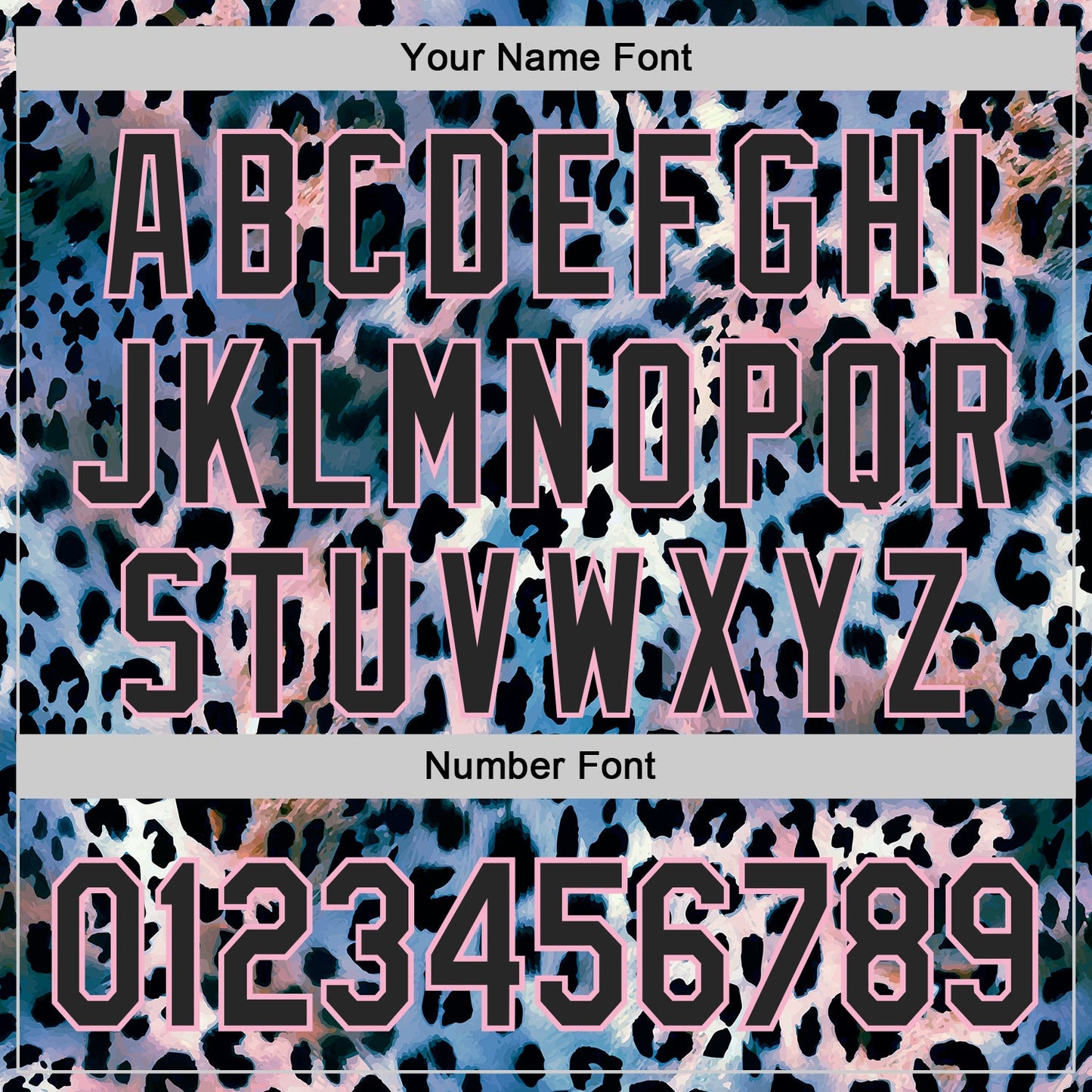 Custom Blue Black-Light Pink Leopard Print Authentic Baseball Jersey view 5