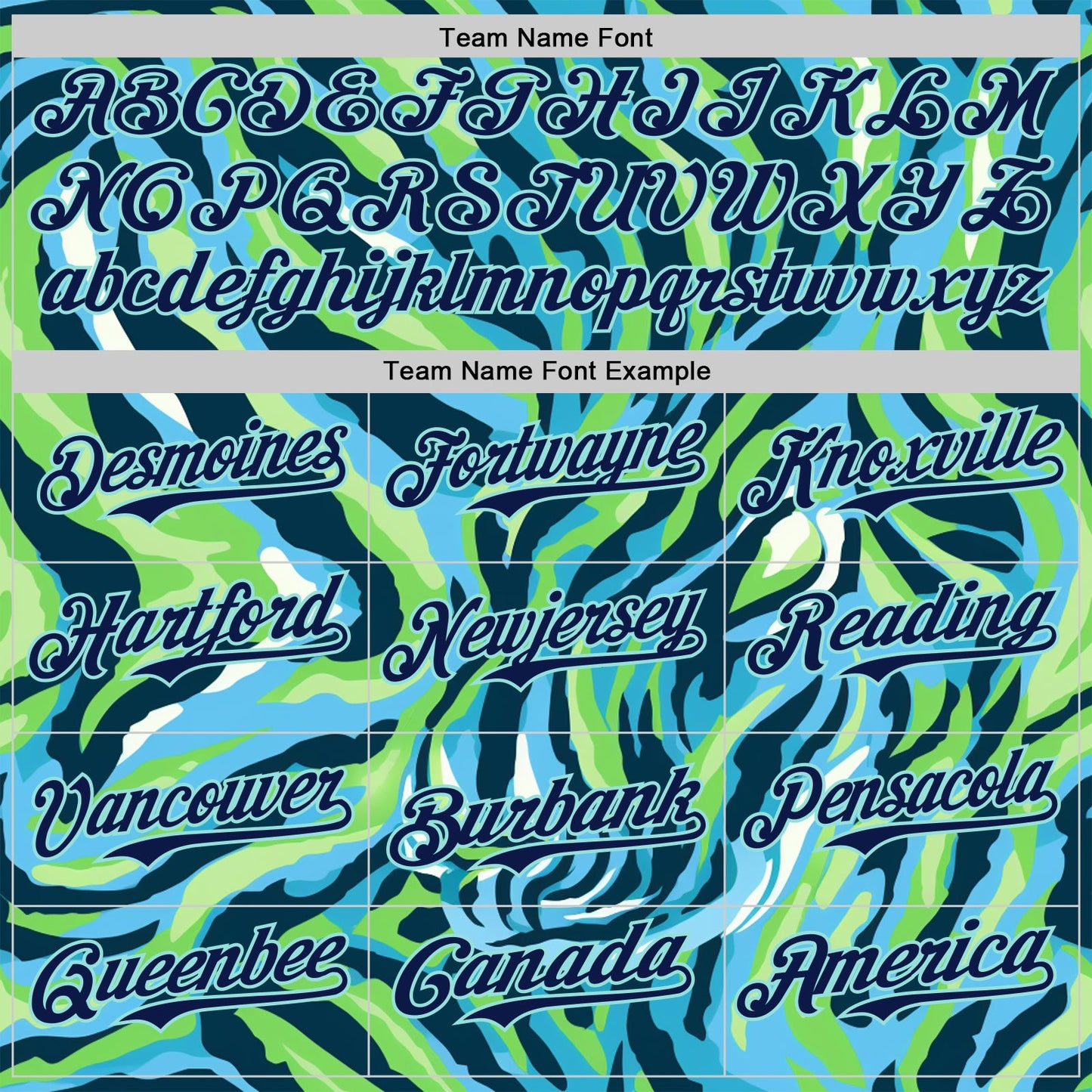 Custom Blue Navy Green-Ice Blue Zebra Stripe Authentic Baseball Jersey view 4