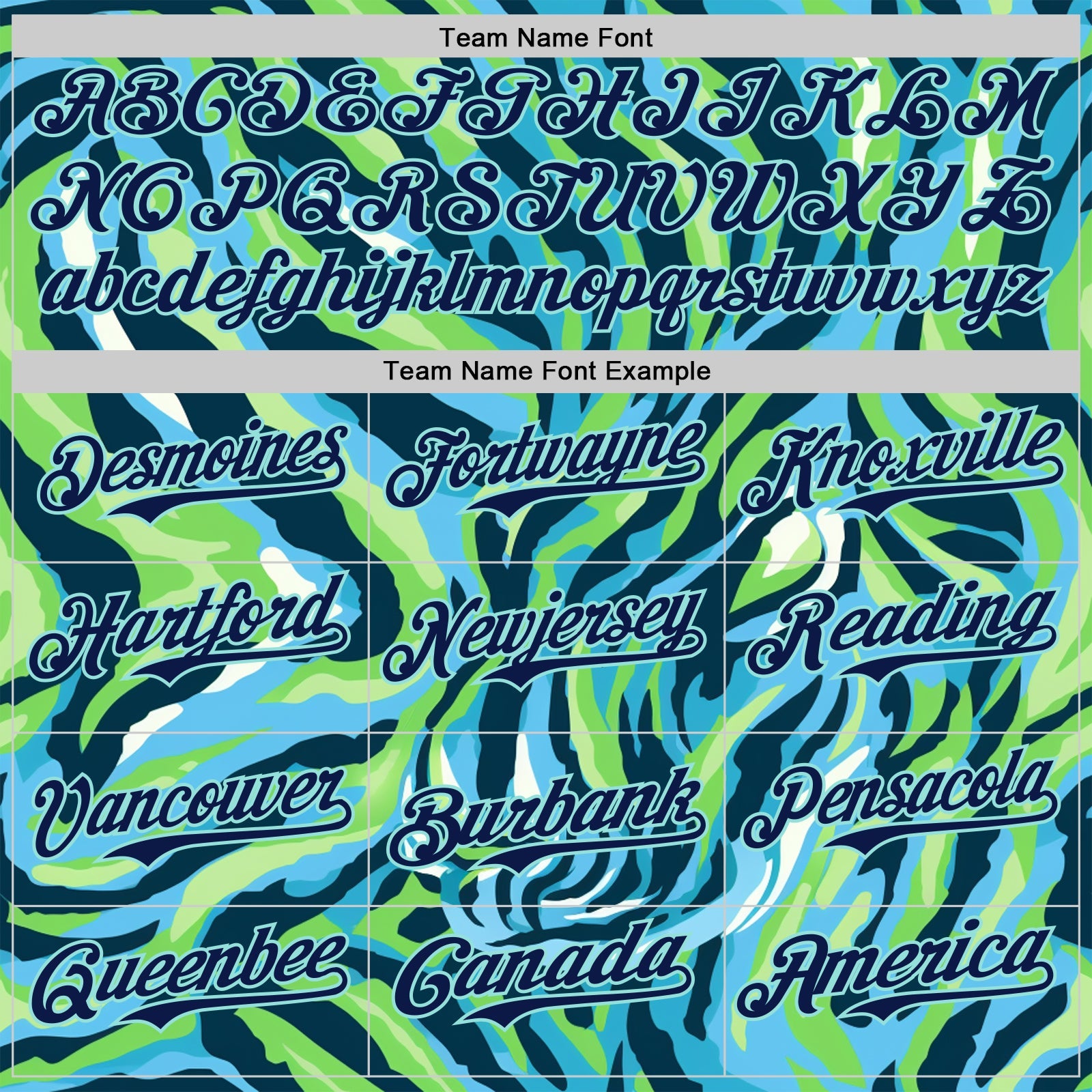 Custom Blue Navy Green-Ice Blue Zebra Stripe Authentic Baseball Jersey view 4