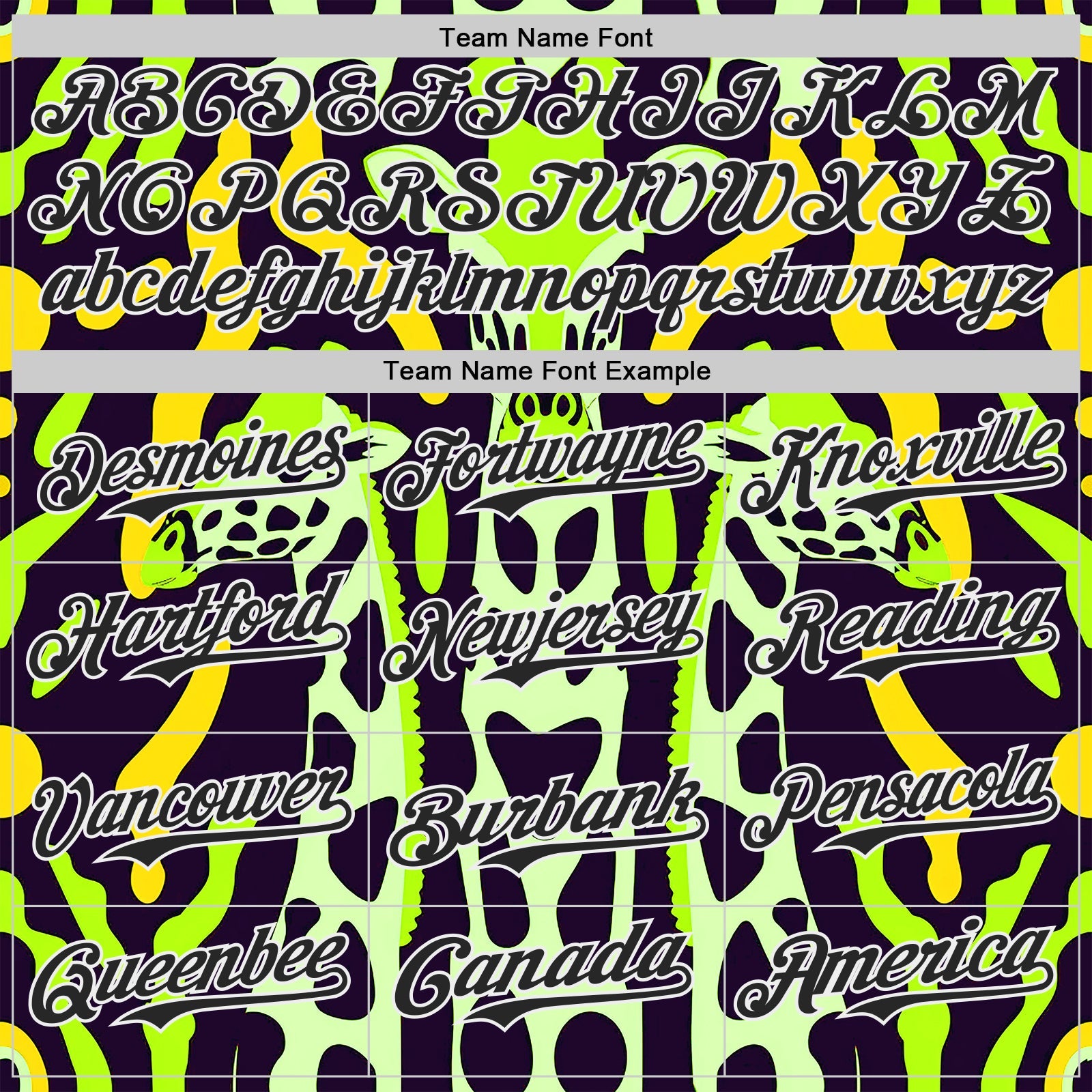 Custom Green Black Yellow-White Giraffe Print Authentic Baseball Jersey view 4