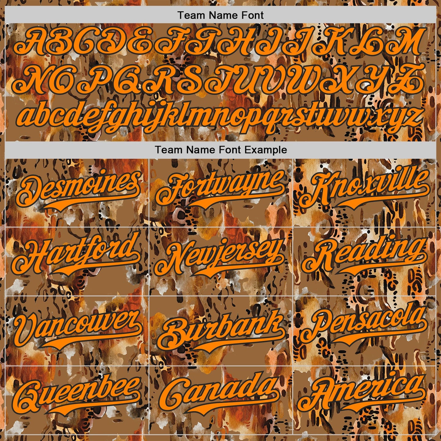 Custom Brown Bay Orange-Black Leopard Print Authentic Baseball Jersey view 4