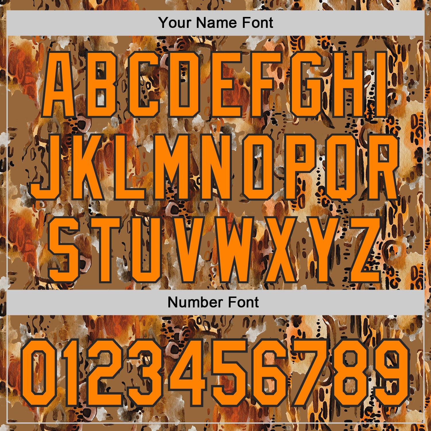 Custom Brown Bay Orange-Black Leopard Print Authentic Baseball Jersey view 5