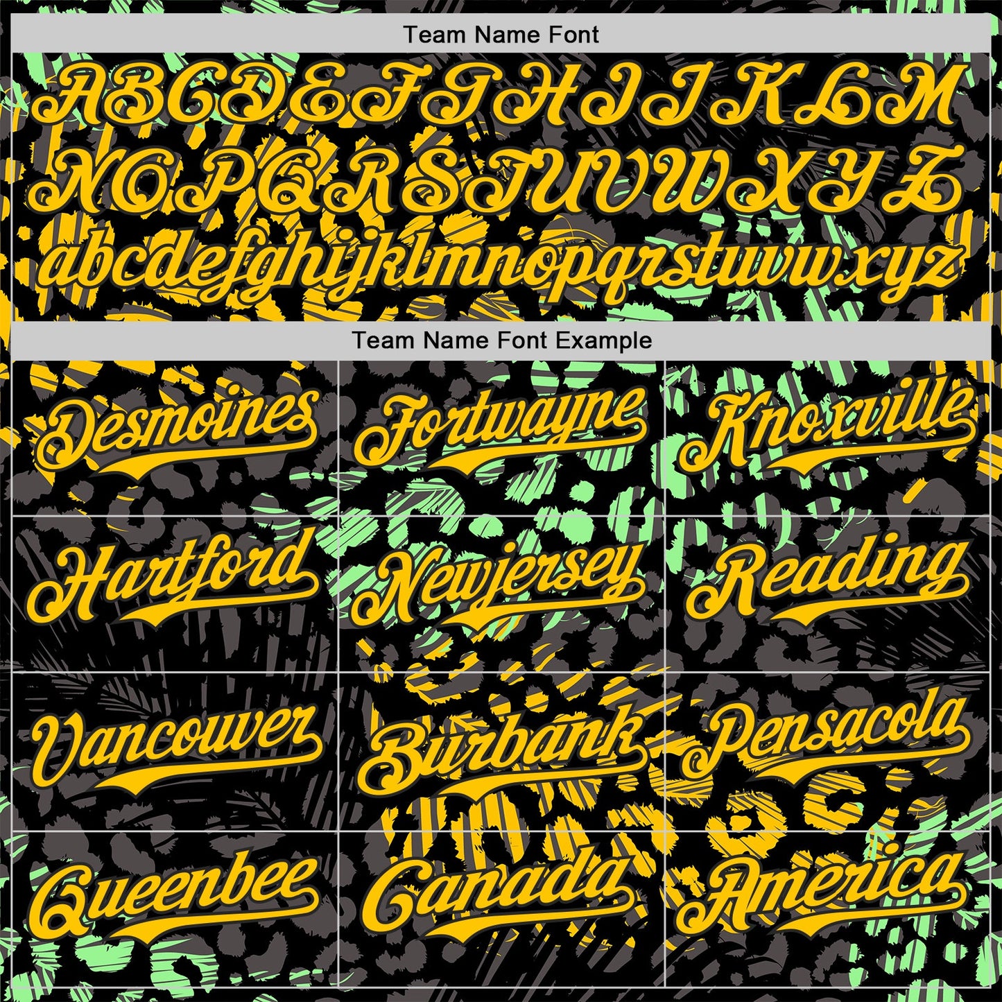 Custom Black Yellow-Green Leopard Print Authentic Baseball Jersey view 4