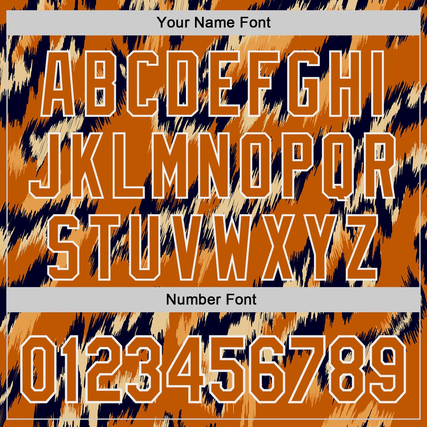 Custom Texas Orange Black-White Leopard Print Authentic Baseball Jersey view 5