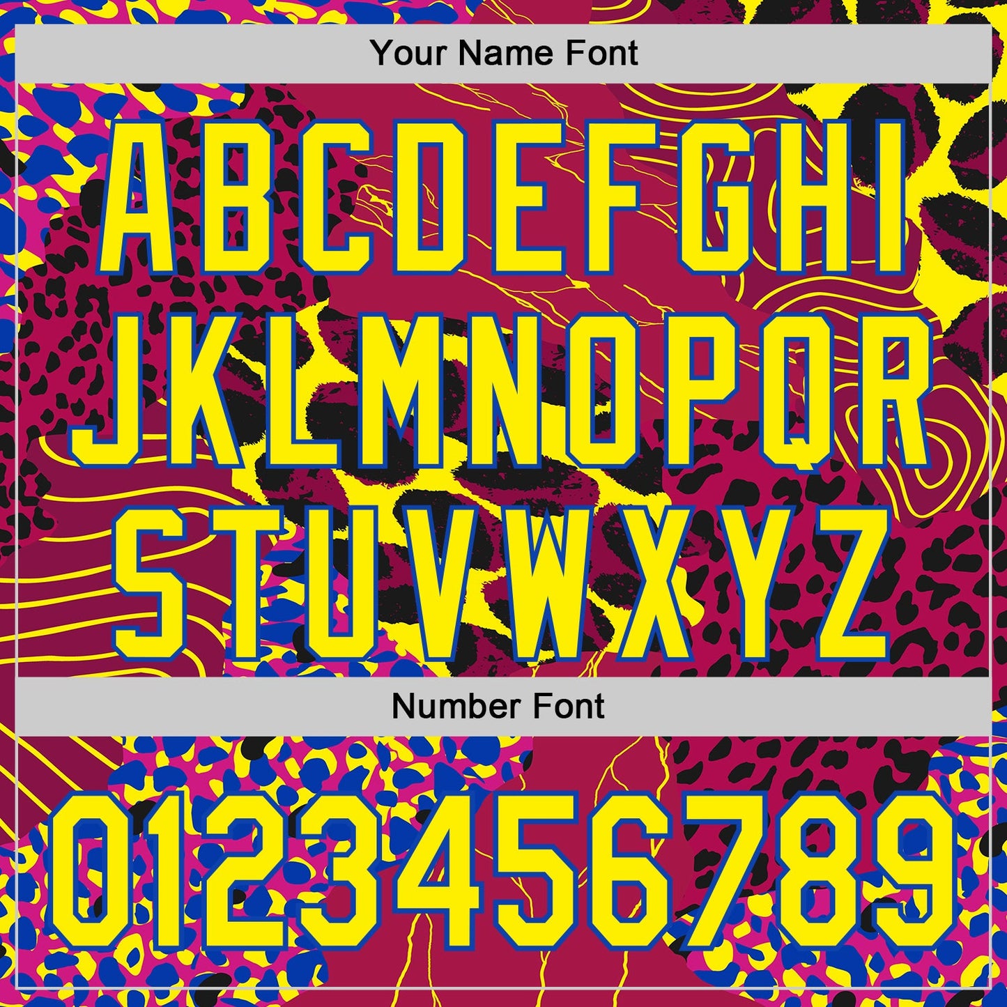 Custom Red Light Yellow-Thunder Blue Leopard Print Authentic Baseball Jersey view 5