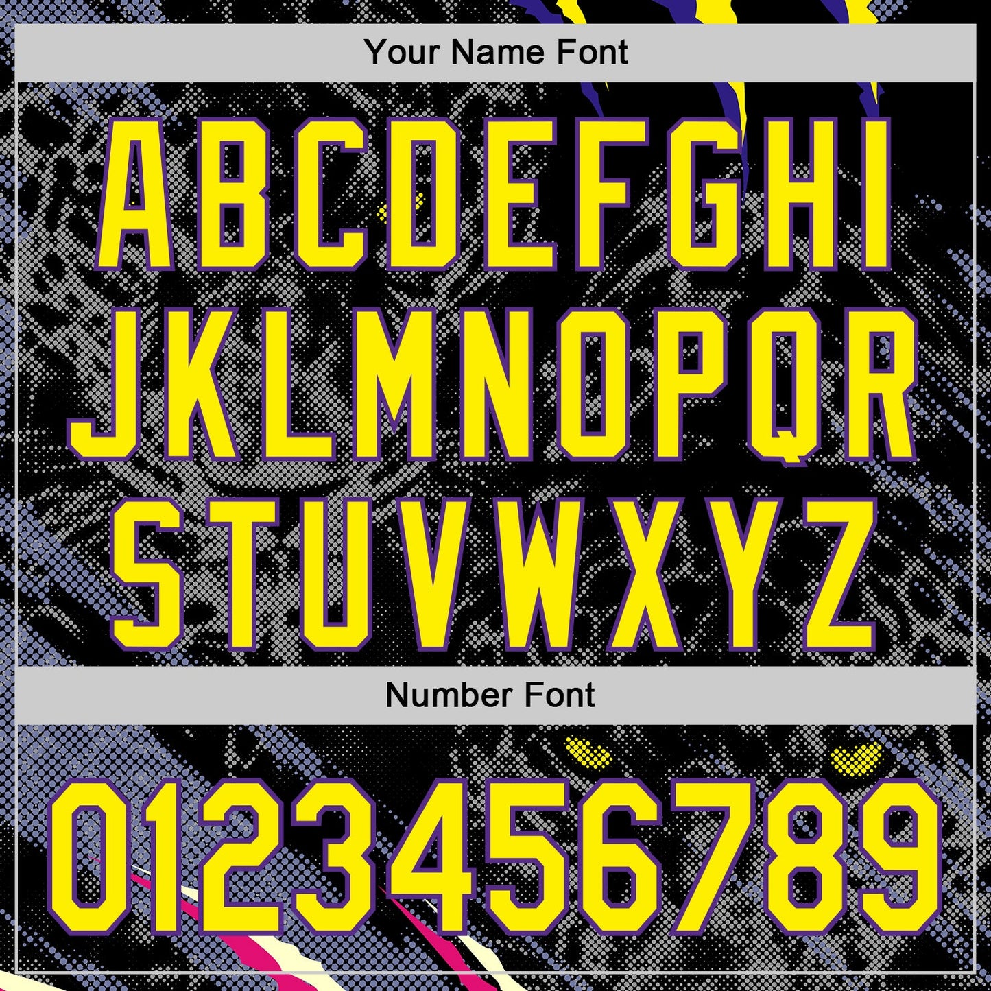 Custom Black Light Yellow-Purple Leopard Print Scratch Authentic Baseball Jersey view 5