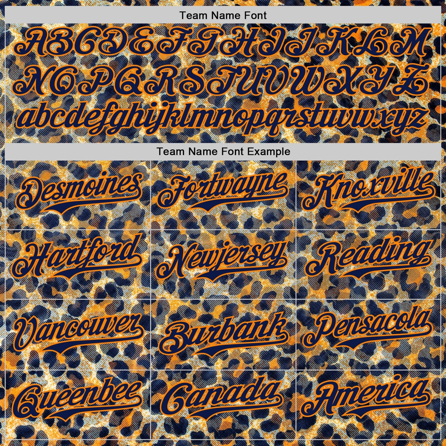 Custom Blue Navy-Bay Orange Leopard Print Authentic Baseball Jersey view 4
