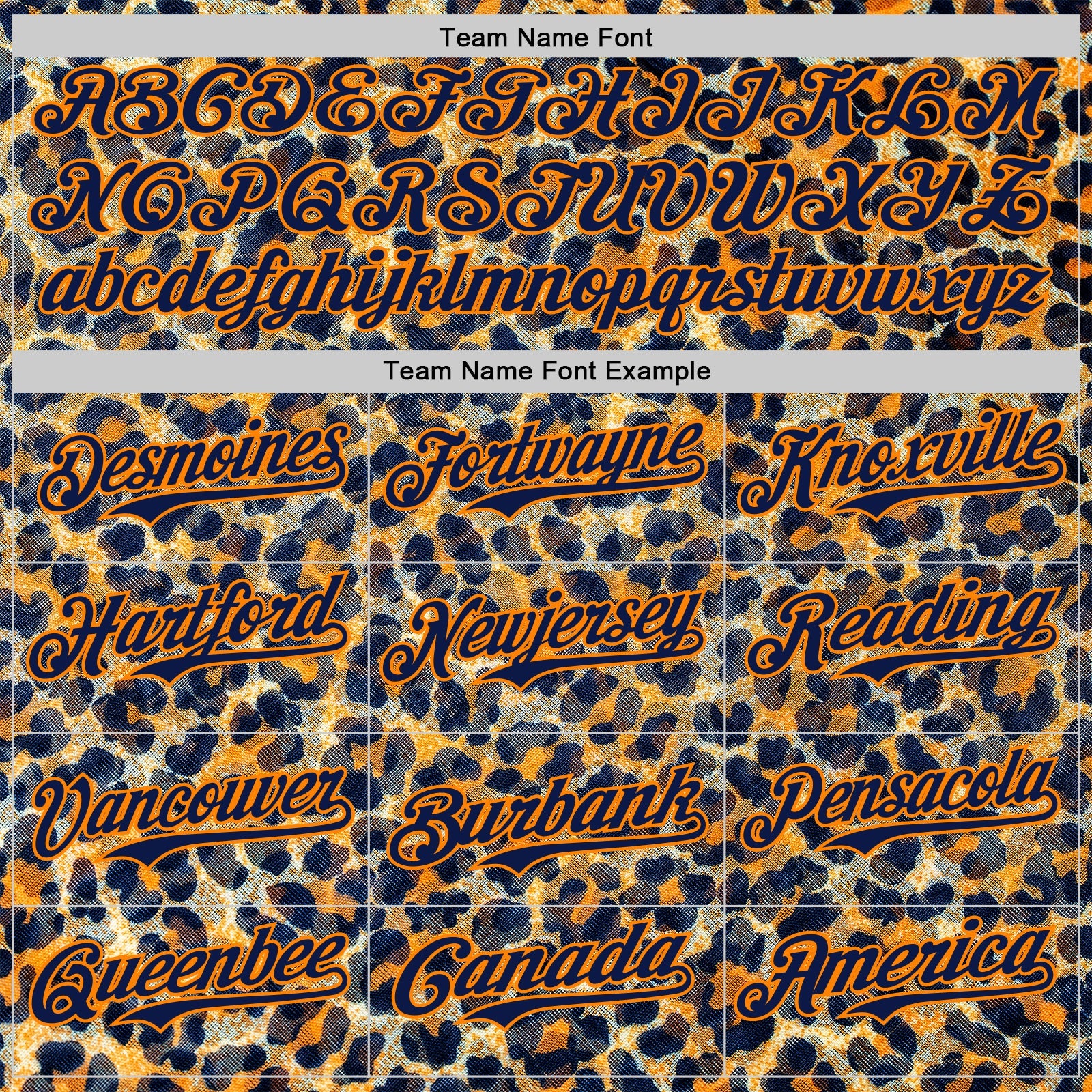 Custom Blue Navy-Bay Orange Leopard Print Authentic Baseball Jersey view 4