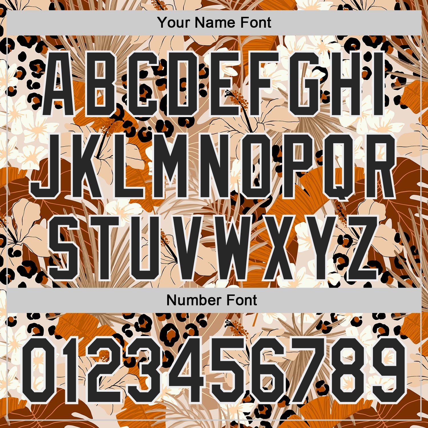 Custom Brown Black-White Leopard Print Tropical Jungle Authentic Baseball Jersey view 5