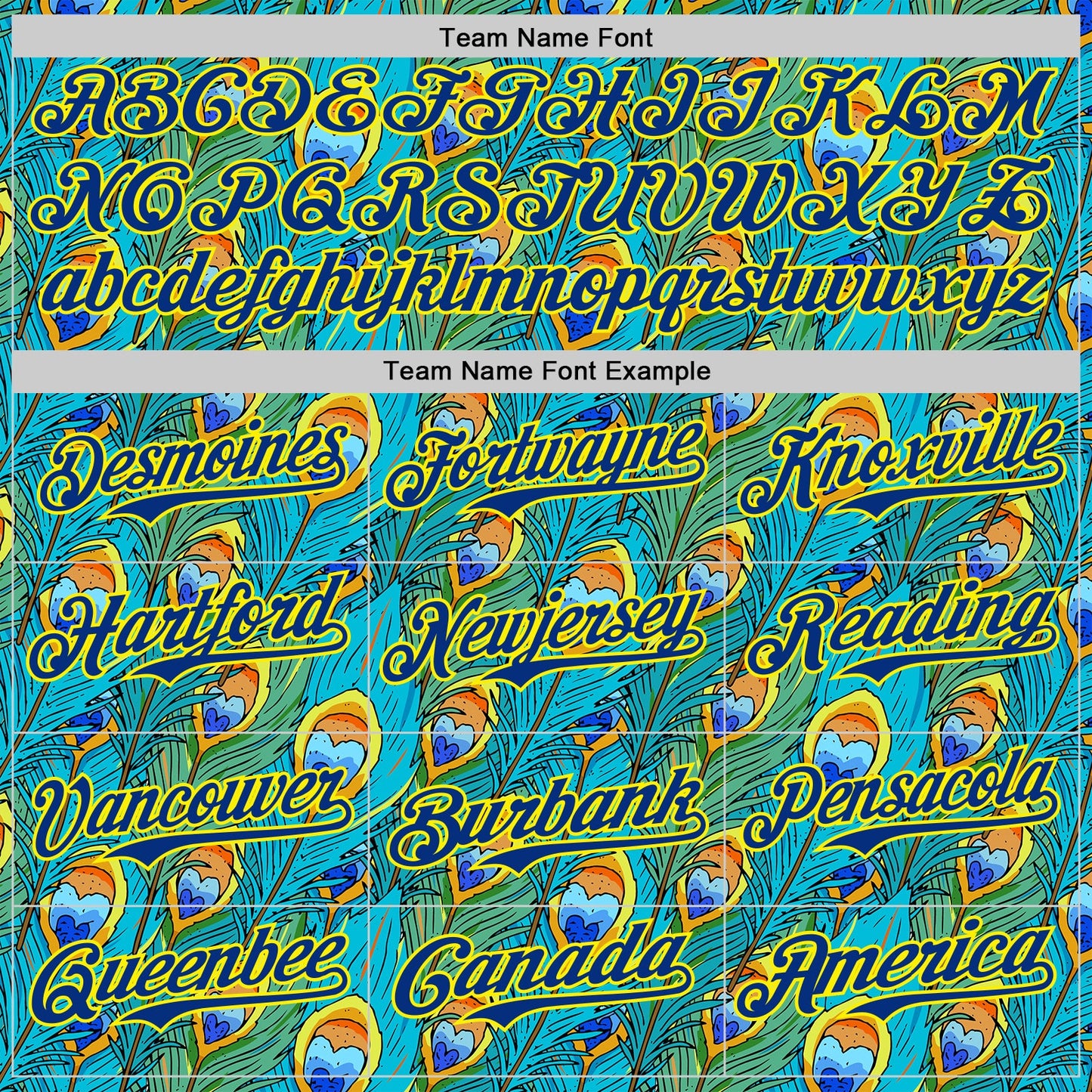 Custom Blue Royal Green-Light Yellow Peacock Feather Print Authentic Baseball Jersey view 4