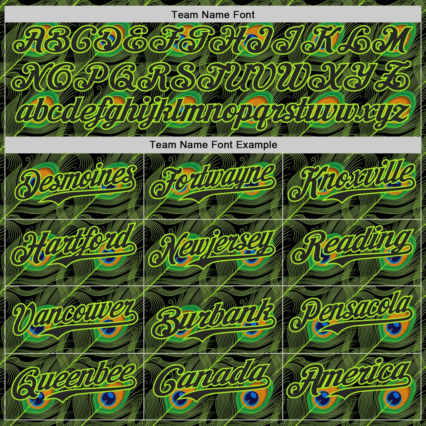 Custom Black-Neon Green Peacock Feather Print Authentic Baseball Jersey view 4