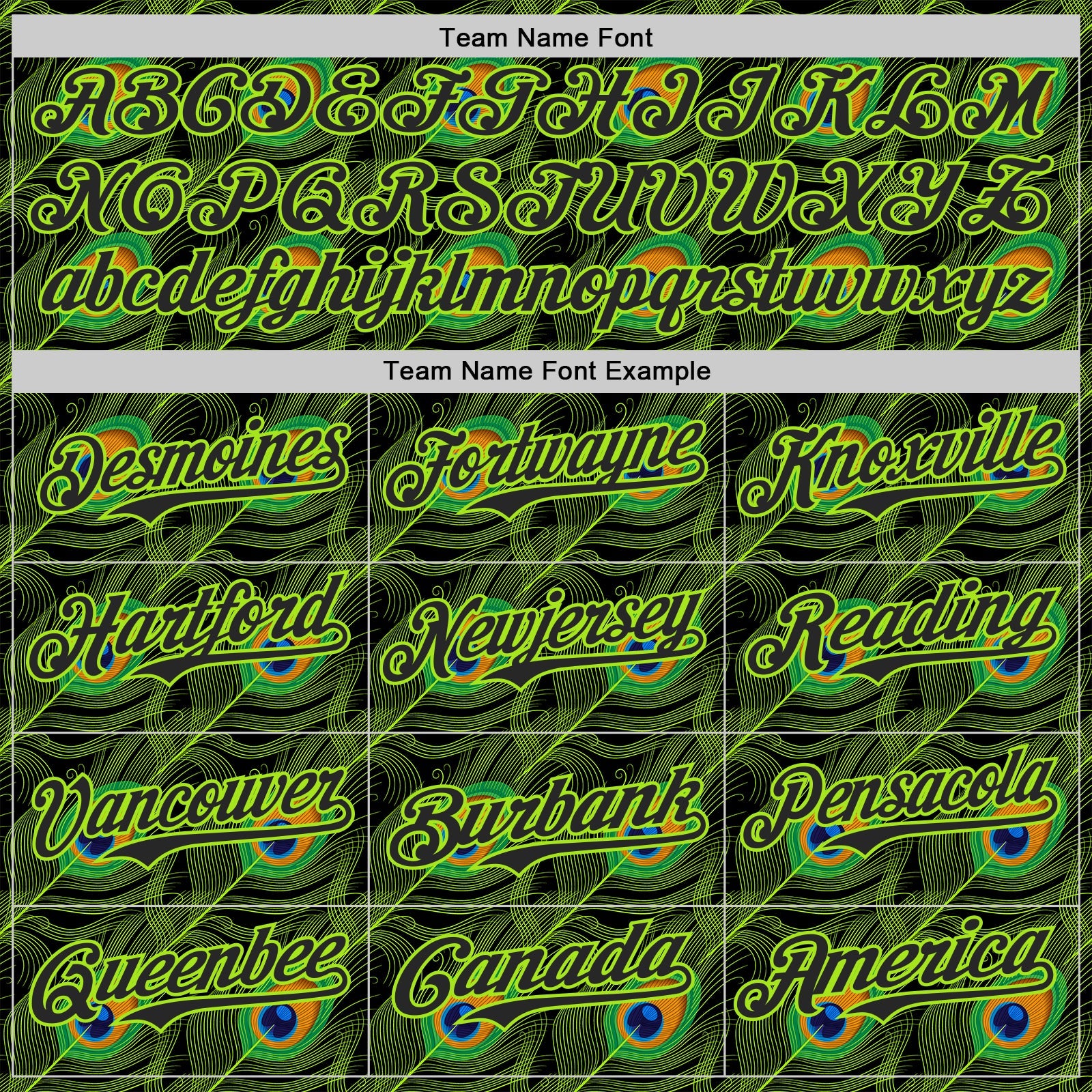 Custom Black-Neon Green Peacock Feather Print Authentic Baseball Jersey view 4