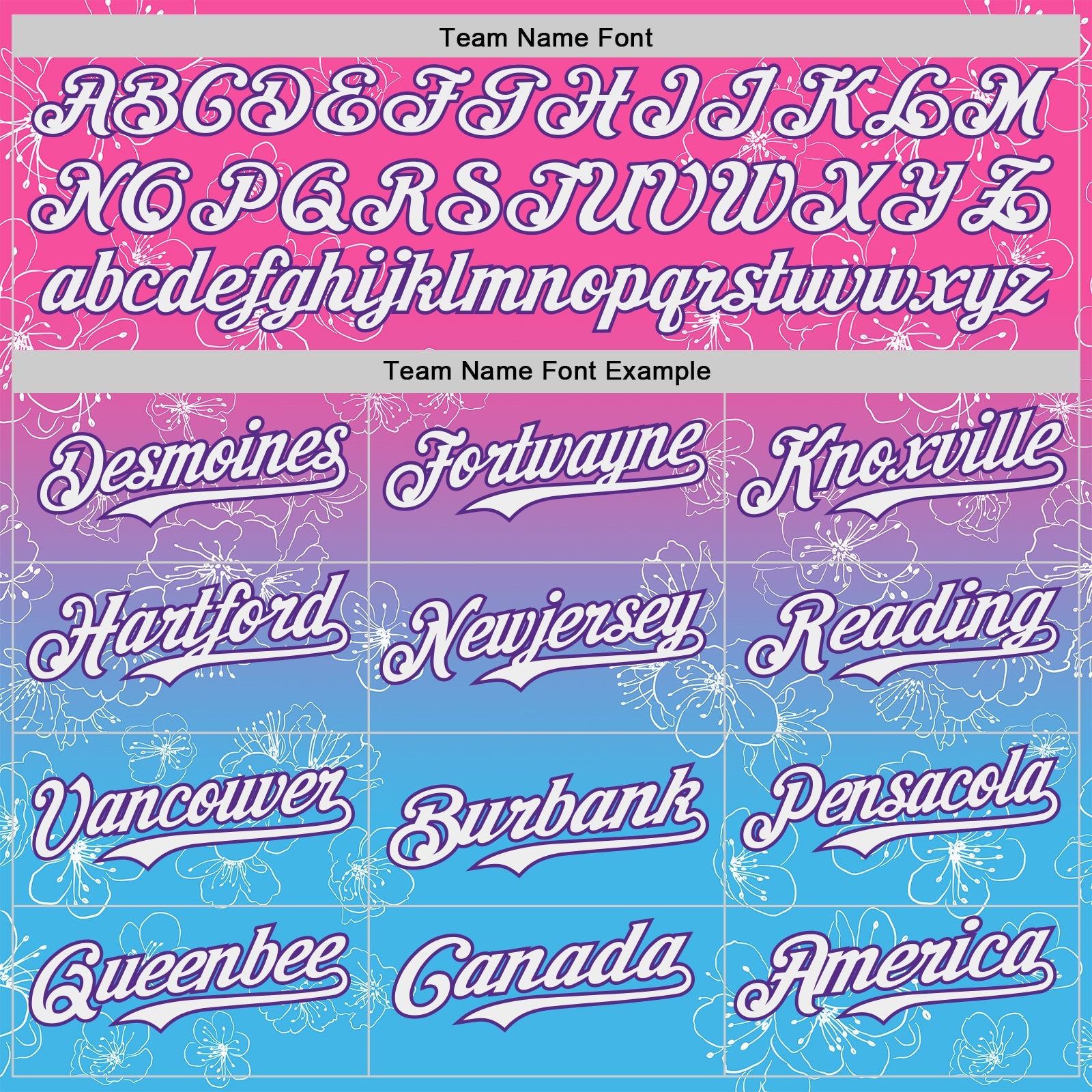 Custom Pink White Sky Blue-Purple Cherry Blossoms Sakura Gradient Authentic Baseball Jersey view 4