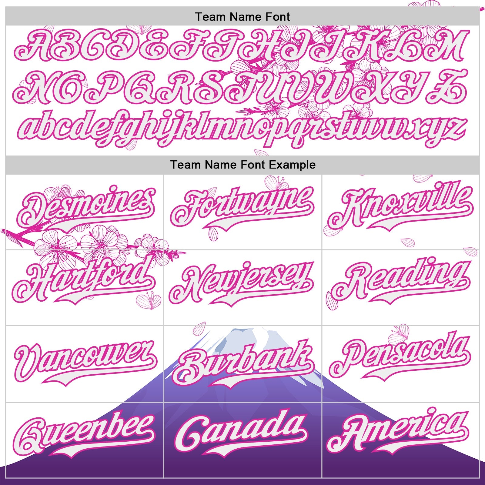Custom White-Deep Pink Cherry Blossoms Sakura Mount Fuji Authentic Baseball Jersey view 4