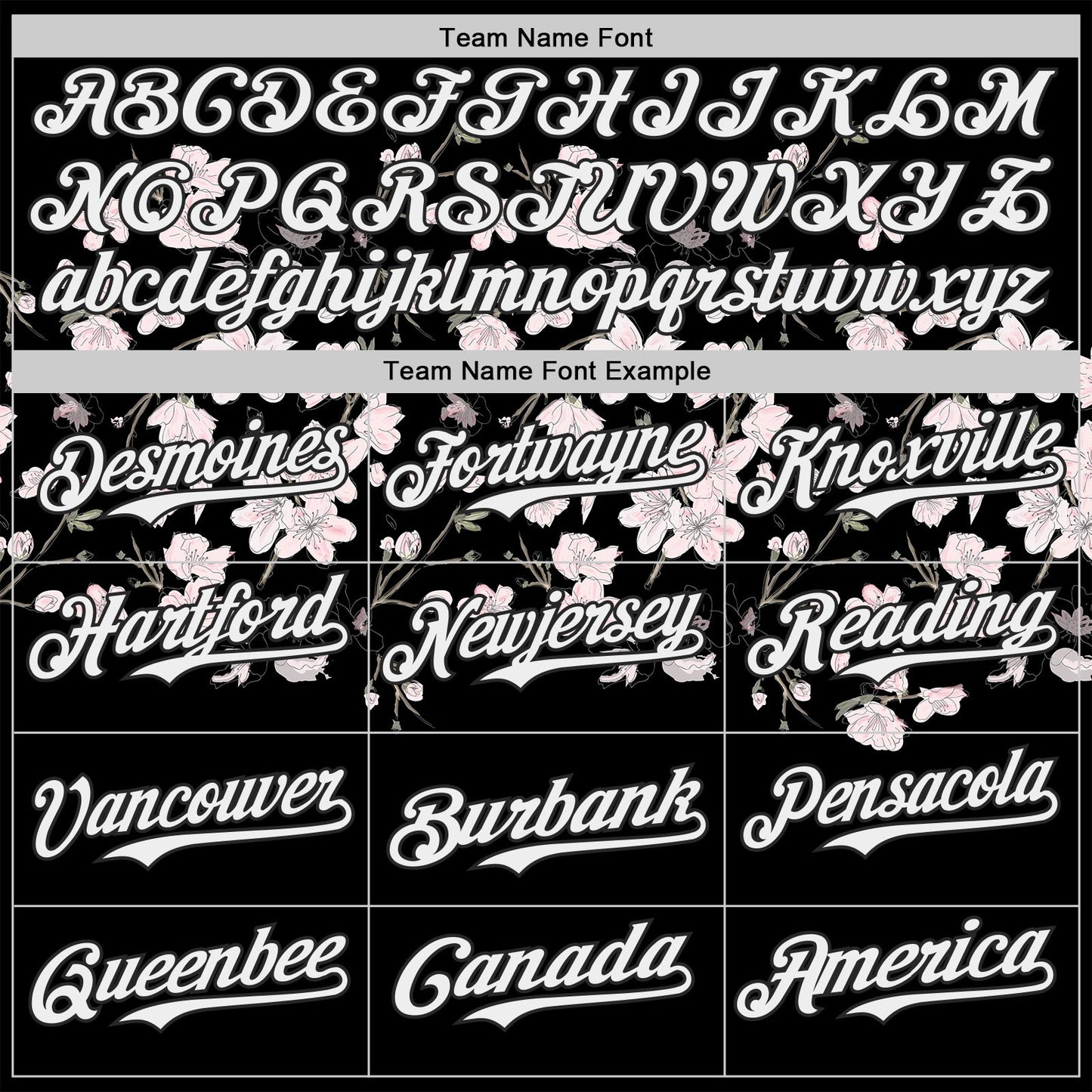 Custom Black-White Cherry Blossoms Sakura Authentic Baseball Jersey view 4