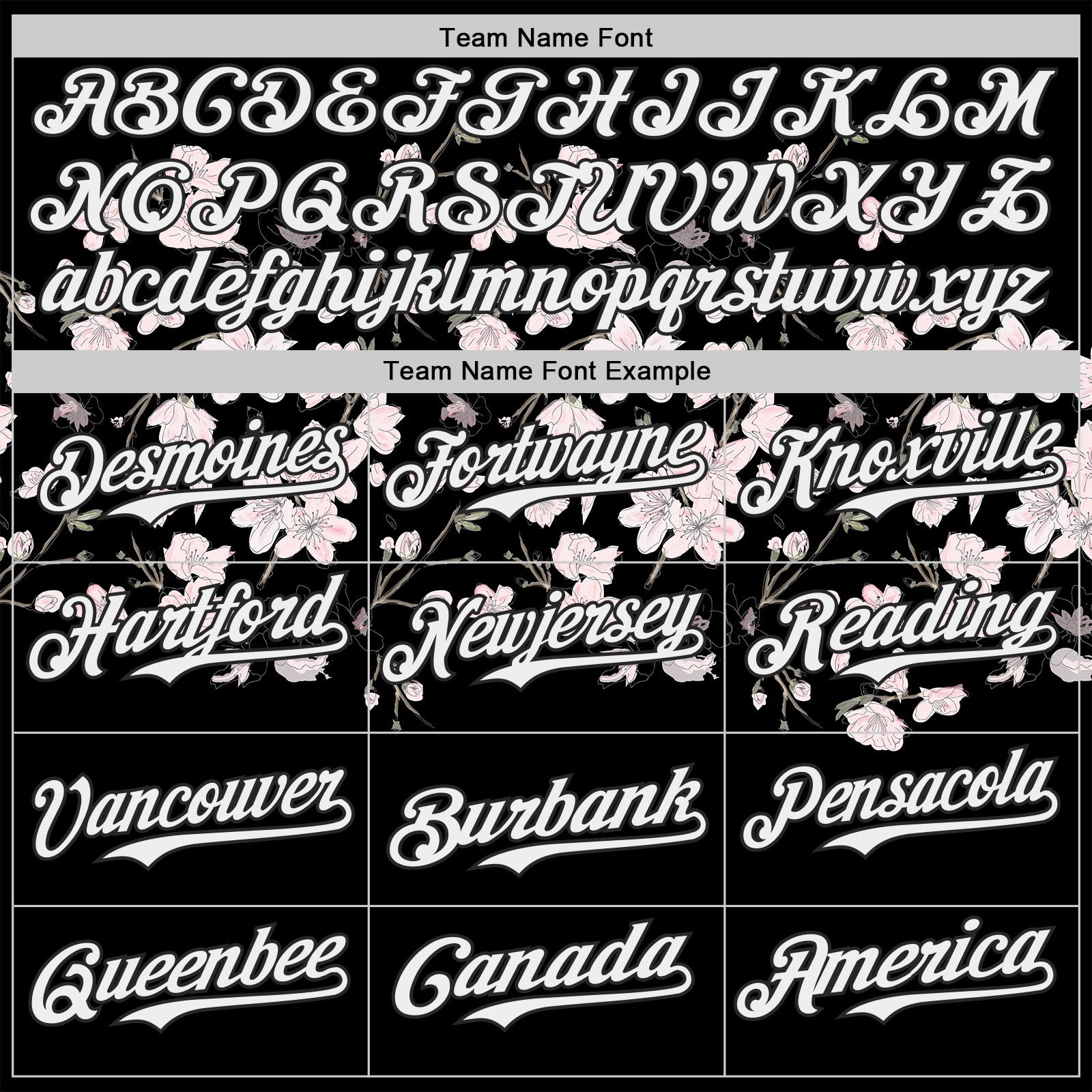 Custom Black-White Cherry Blossoms Sakura Authentic Baseball Jersey view 4