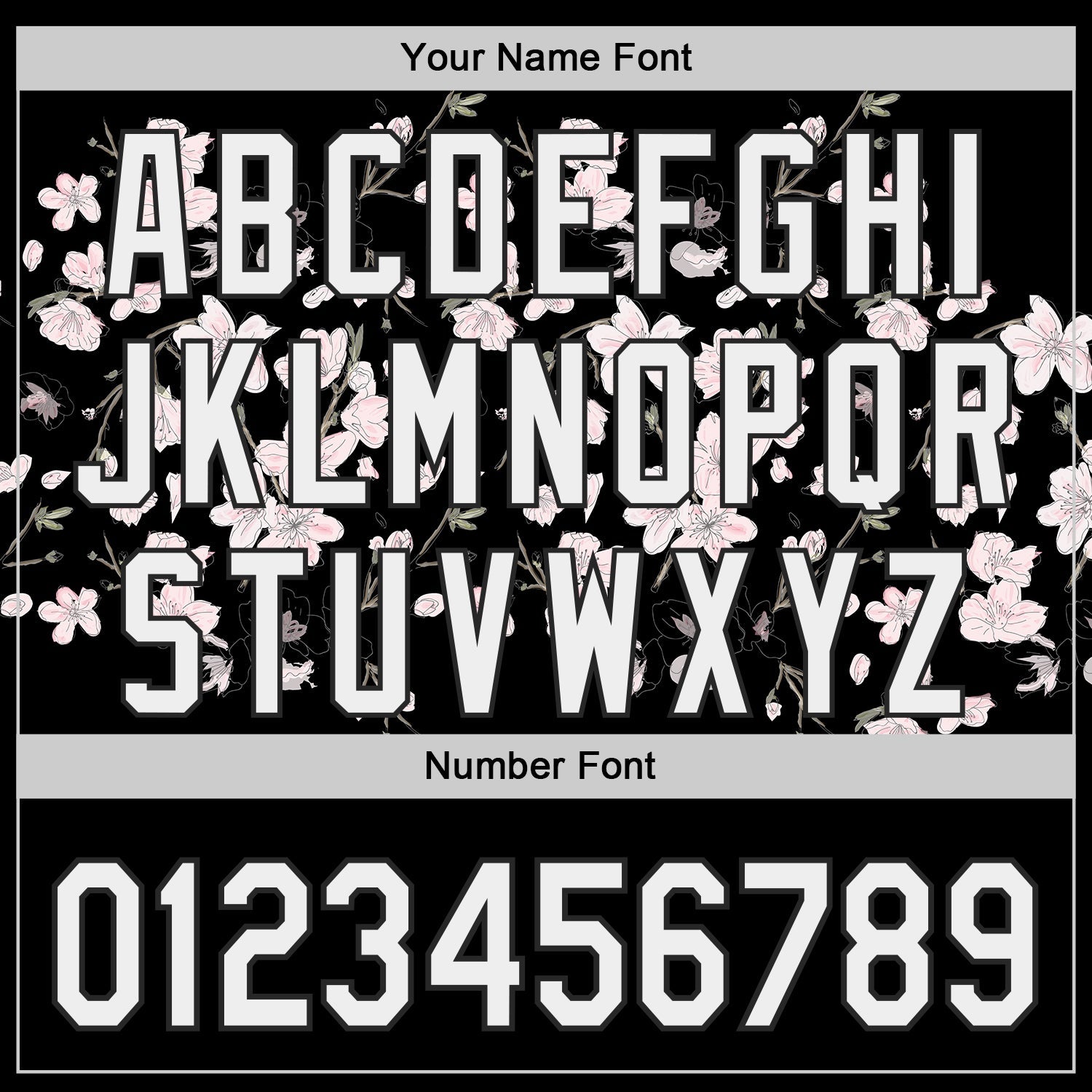 Custom Black-White Cherry Blossoms Sakura Authentic Baseball Jersey view 5