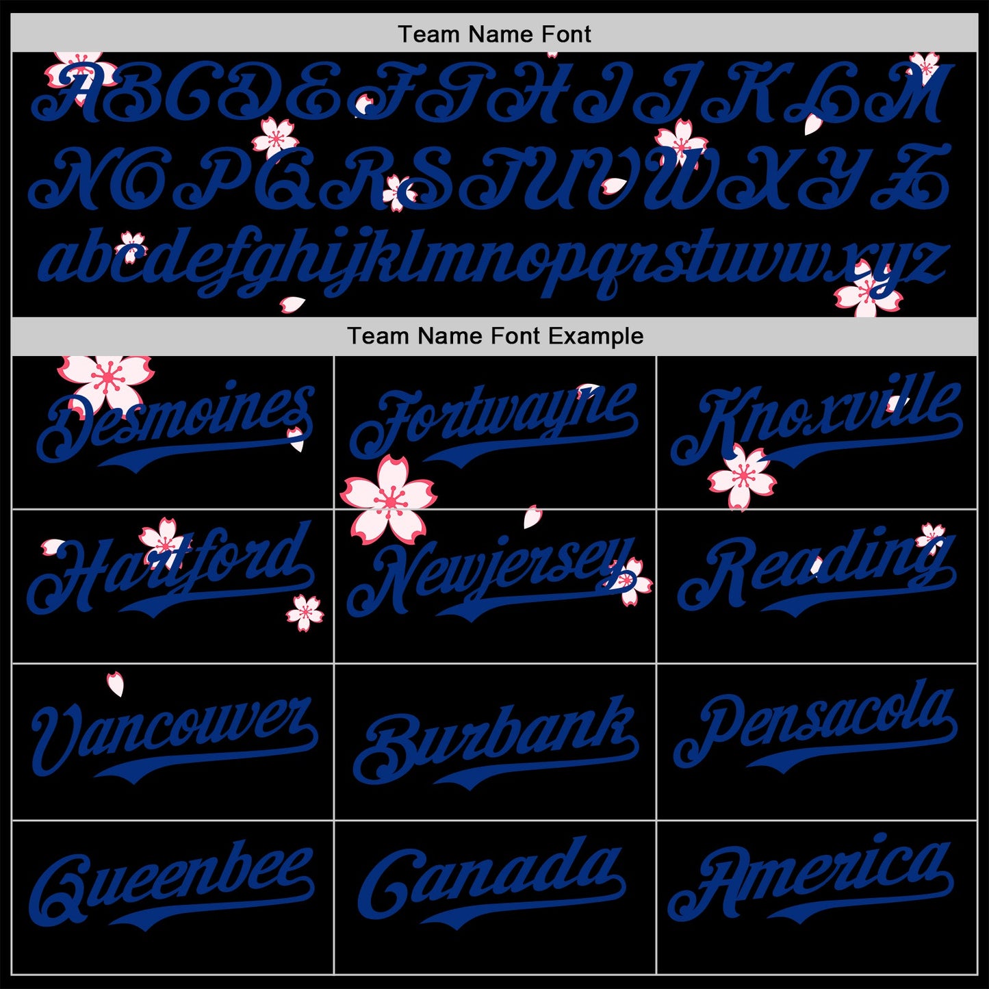 Custom Black Red-Royal Cherry Blossoms Sakura Authentic Baseball Jersey view 4