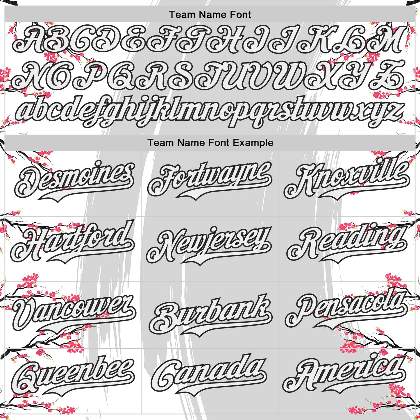 Custom White Gray-Black Cherry Blossoms Sakura Authentic Baseball Jersey view 4