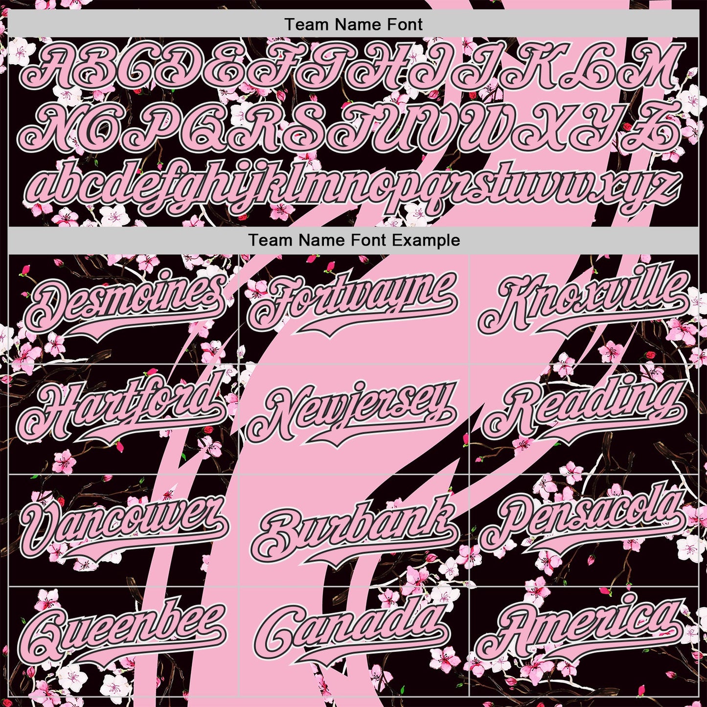 Custom Light Pink Black-White Cherry Blossoms Sakura Authentic Baseball Jersey view 4