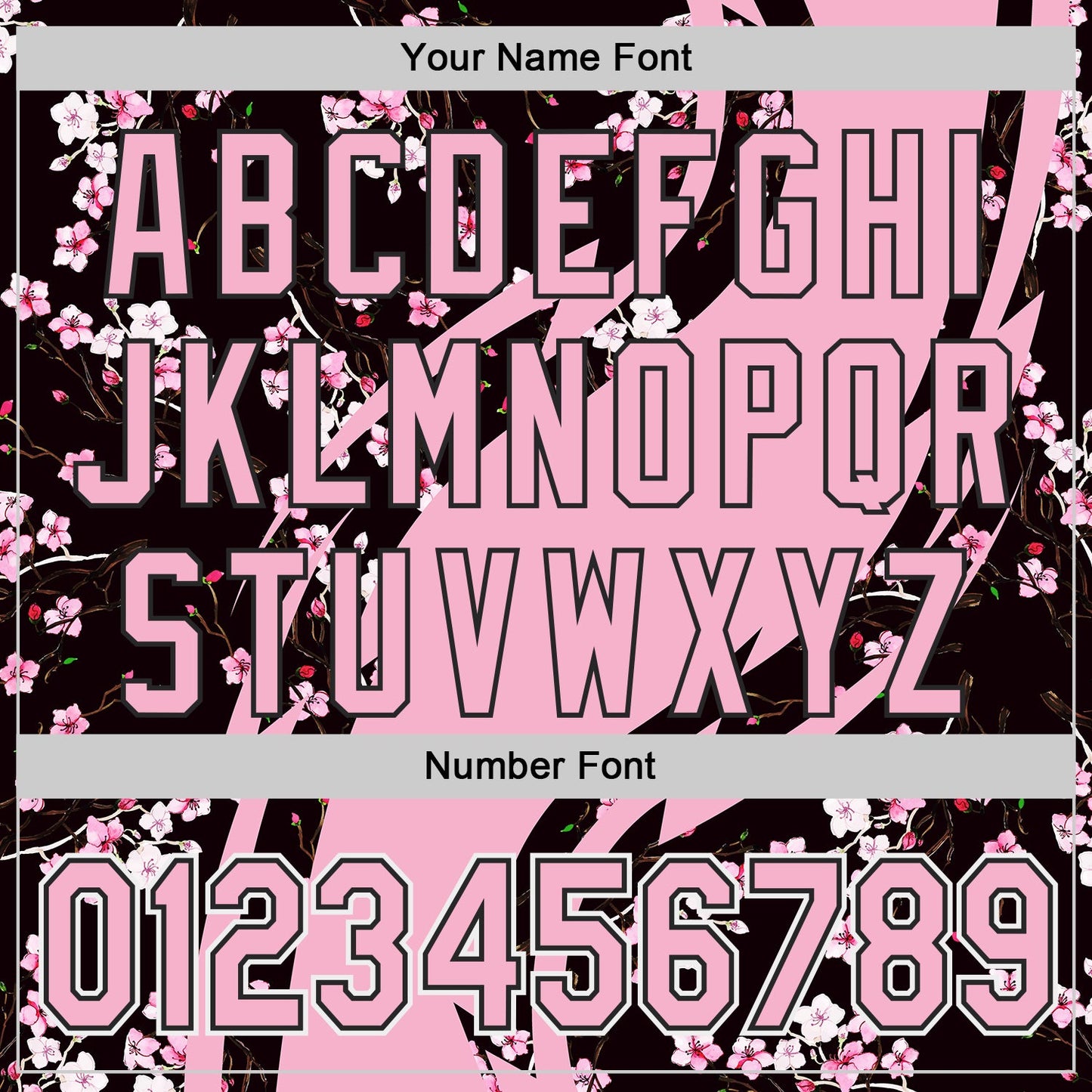 Custom Light Pink Black-White Cherry Blossoms Sakura Authentic Baseball Jersey view 5