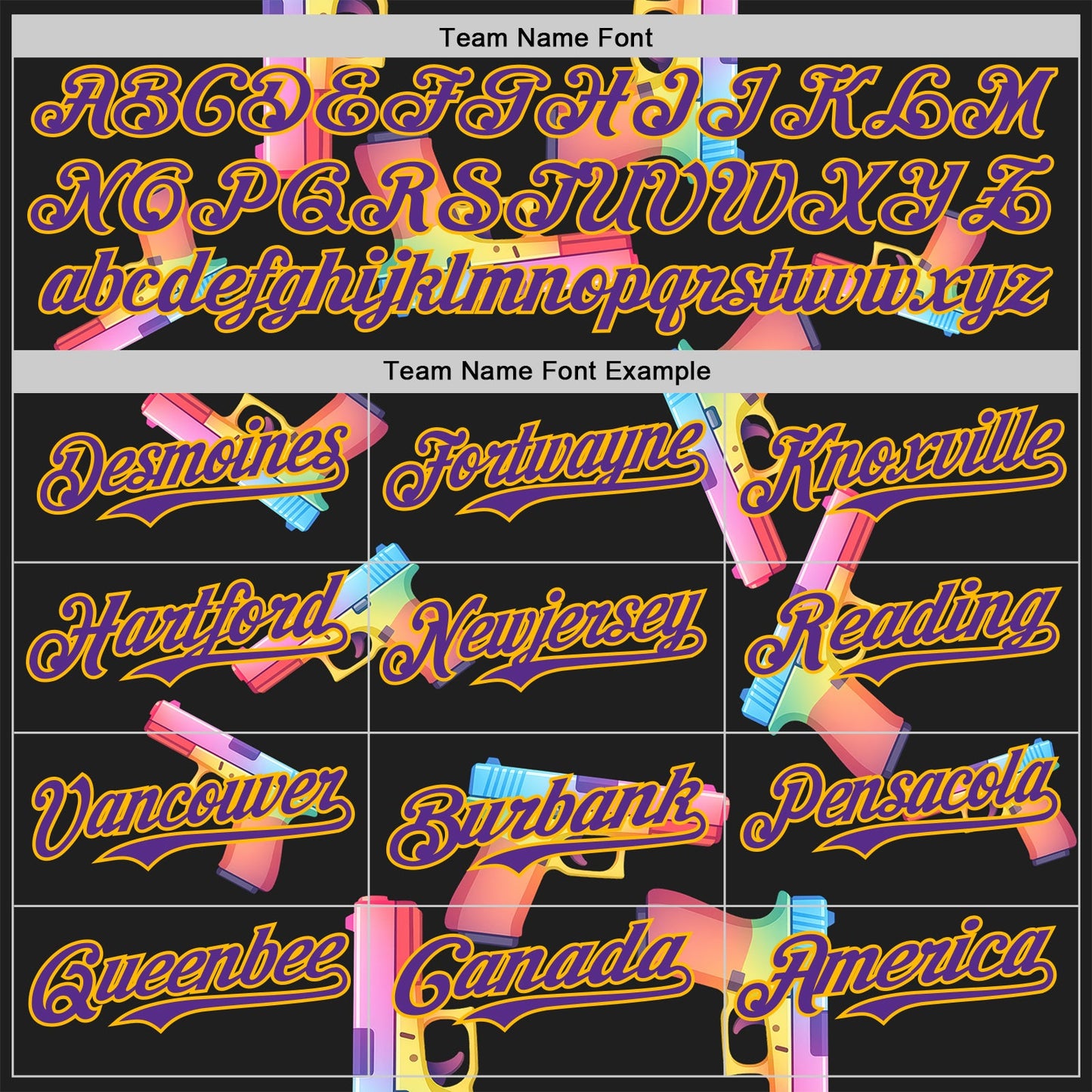 Custom Black Purple-Gold Colorful Firepower 3D Pattern Design Authentic Baseball Jersey view 4
