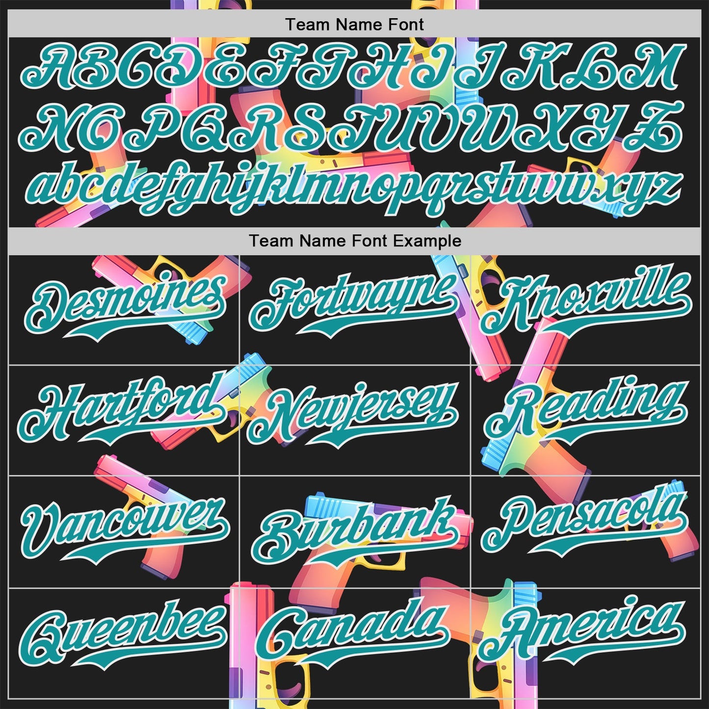 Custom Black Teal-White Colorful Firepower 3D Pattern Design Authentic Baseball Jersey view 4
