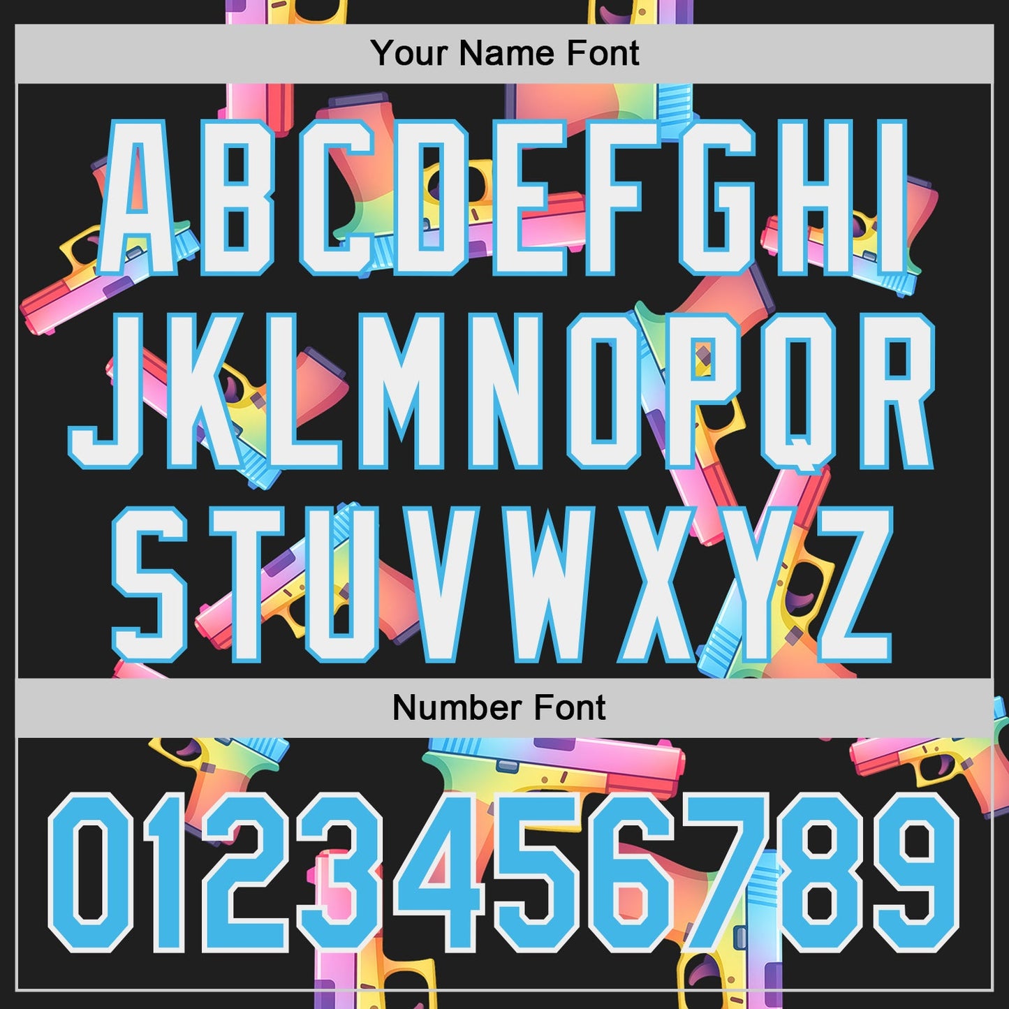 Custom Black Sky Blue-White Colorful Firepower 3D Pattern Design Authentic Baseball Jersey view 5
