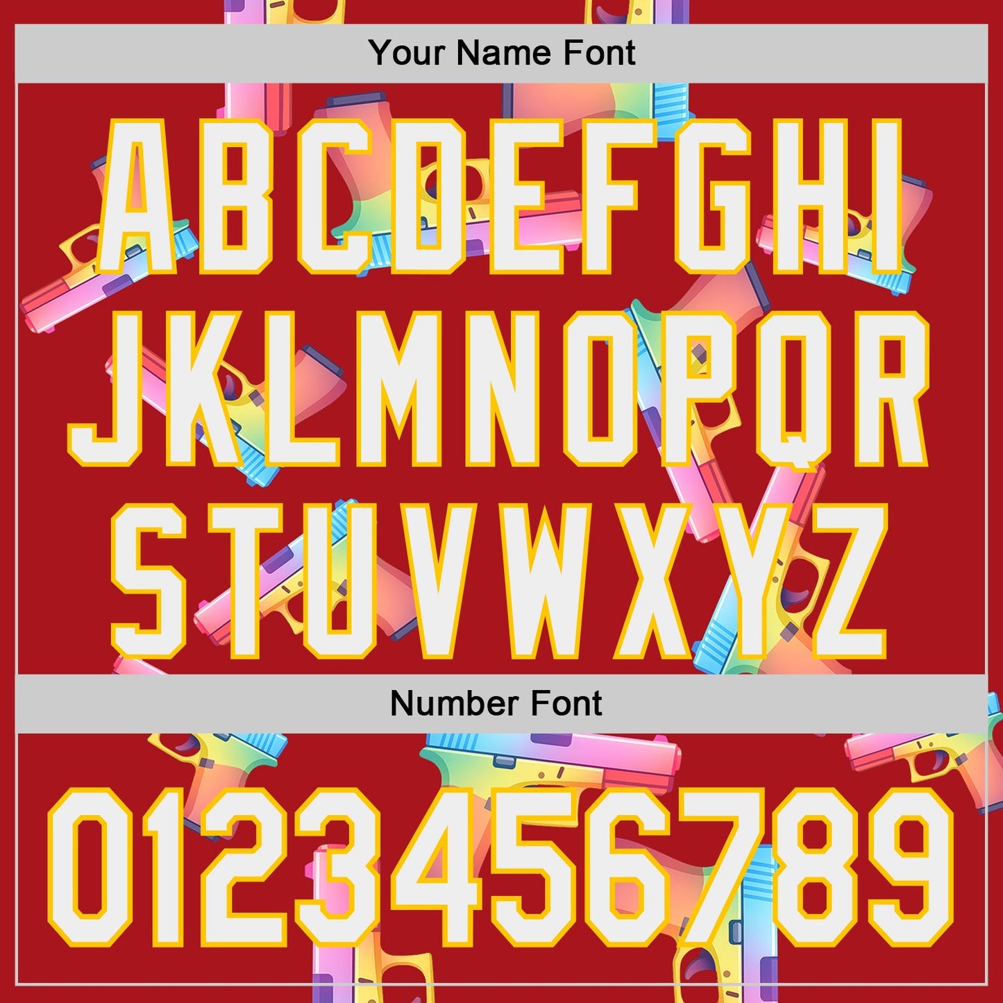Custom Red White-Yellow Colorful Firepower 3D Pattern Design Authentic Baseball Jersey view 5