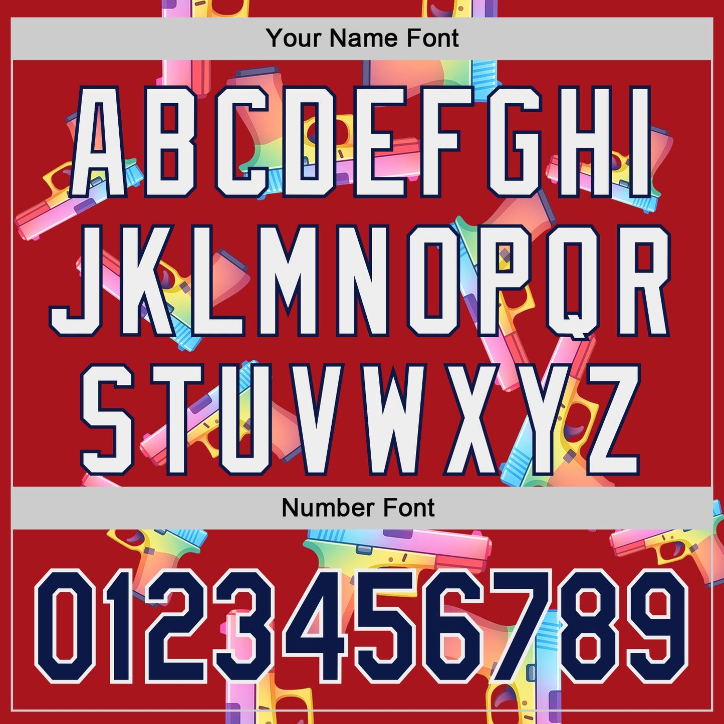 Custom Red Navy-White Colorful Firepower 3D Pattern Design Authentic Baseball Jersey view 5