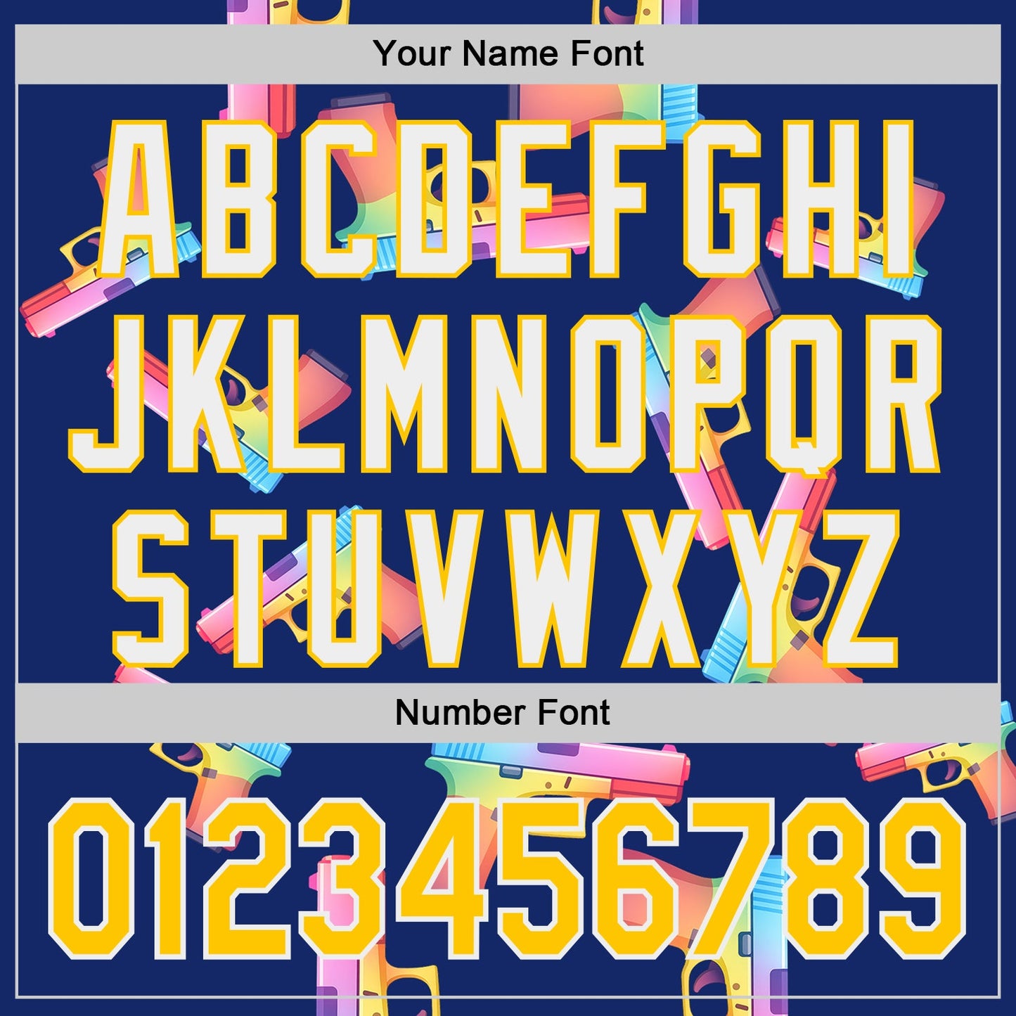 Custom Royal Yellow-White Colorful Firepower 3D Pattern Design Authentic Baseball Jersey view 5