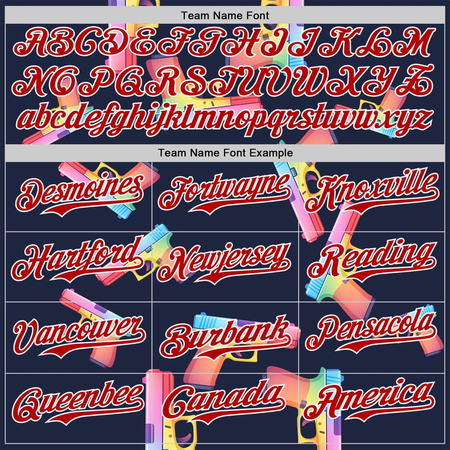 Custom Navy Red-White Colorful Firepower 3D Pattern Design Authentic Baseball Jersey view 4