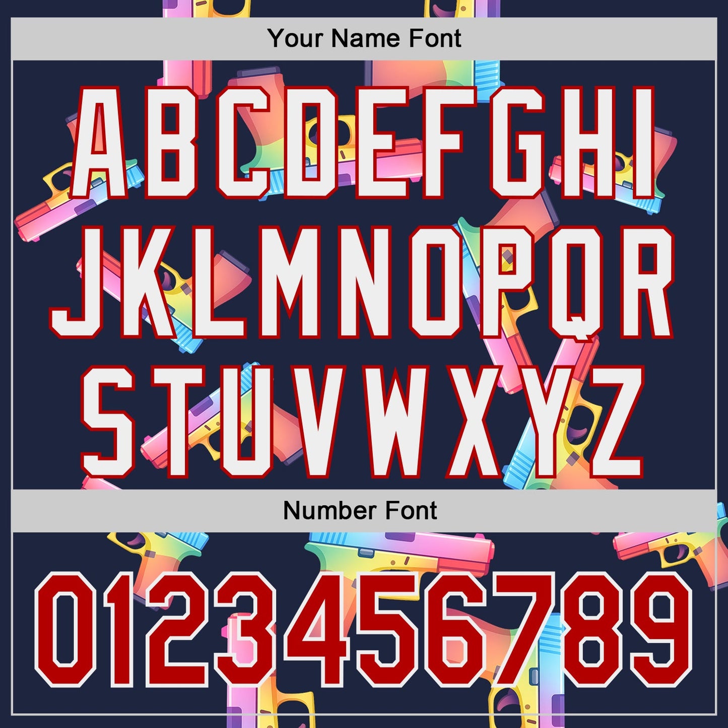 Custom Navy Red-White Colorful Firepower 3D Pattern Design Authentic Baseball Jersey view 5