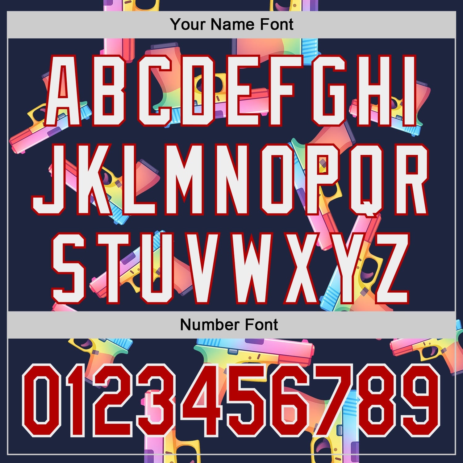 Custom Navy Red-White Colorful Firepower 3D Pattern Design Authentic Baseball Jersey view 5