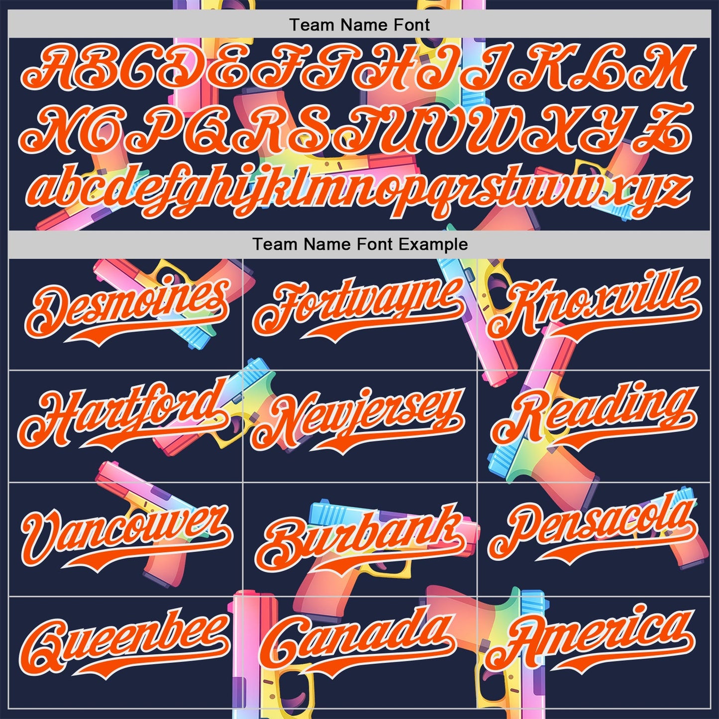 Custom Navy Orange-White Colorful Firepower 3D Pattern Design Authentic Baseball Jersey view 4