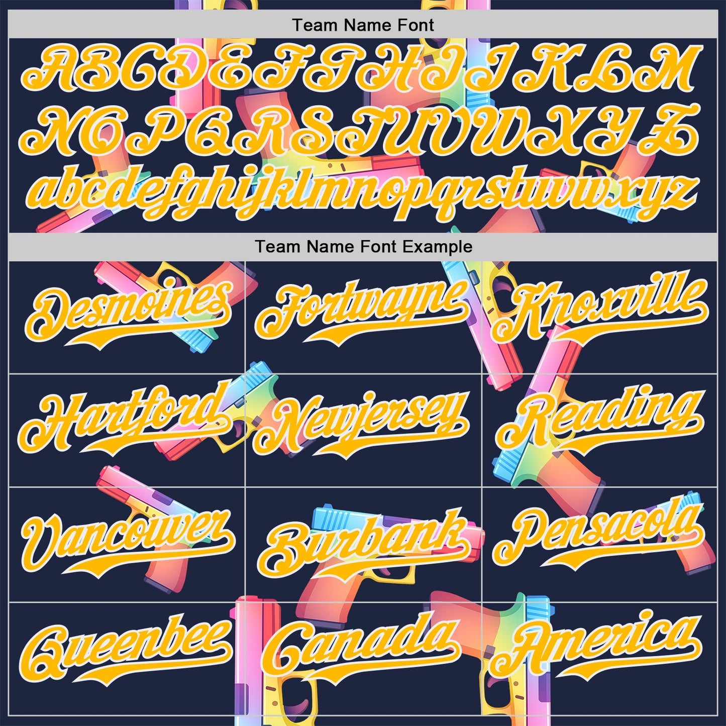Custom Navy Gold-White Colorful Firepower 3D Pattern Design Authentic Baseball Jersey view 4