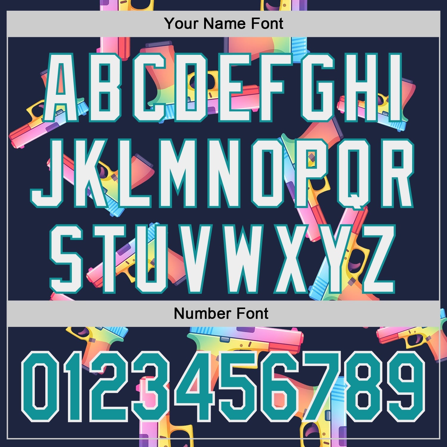 Custom Navy Teal-White Colorful Firepower 3D Pattern Design Authentic Baseball Jersey view 5
