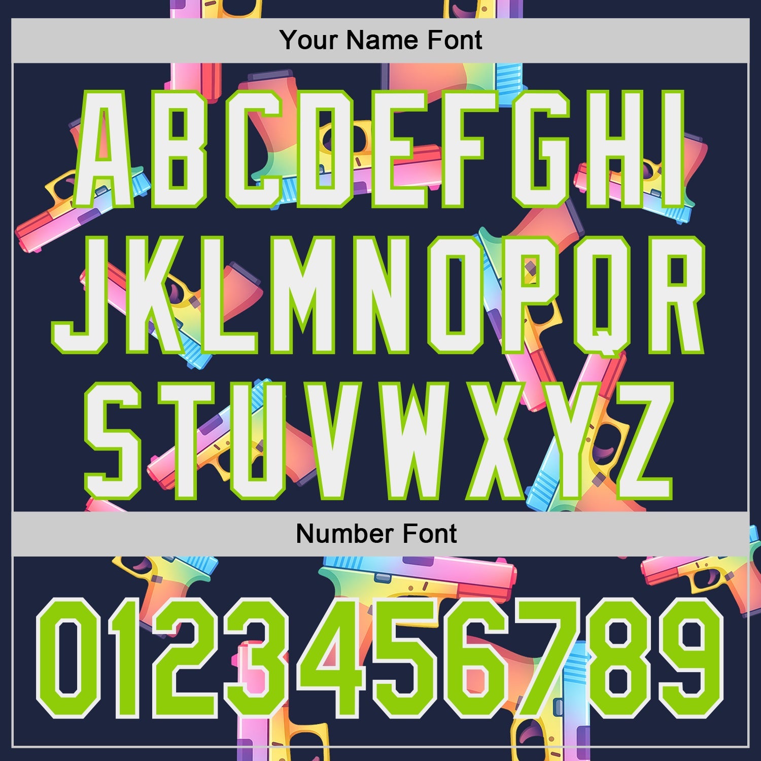 Custom Navy Neon Green-White Colorful Firepower 3D Pattern Design Authentic Baseball Jersey view 5