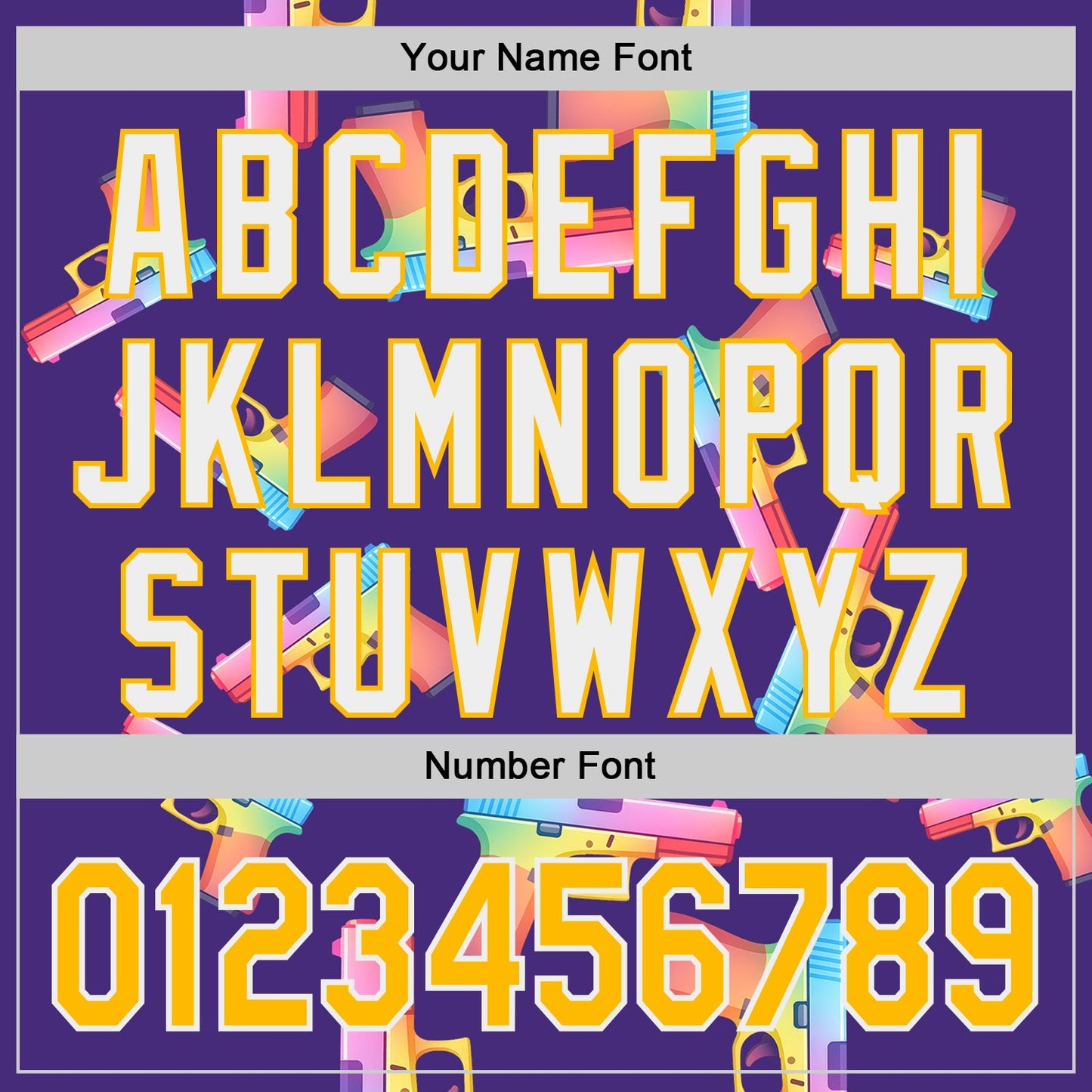 Custom Purple Gold-White Colorful Firepower 3D Pattern Design Authentic Baseball Jersey view 5