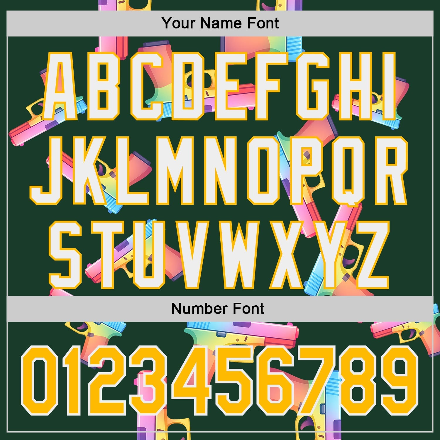 Custom Green Gold-White Colorful Firepower 3D Pattern Design Authentic Baseball Jersey view 5