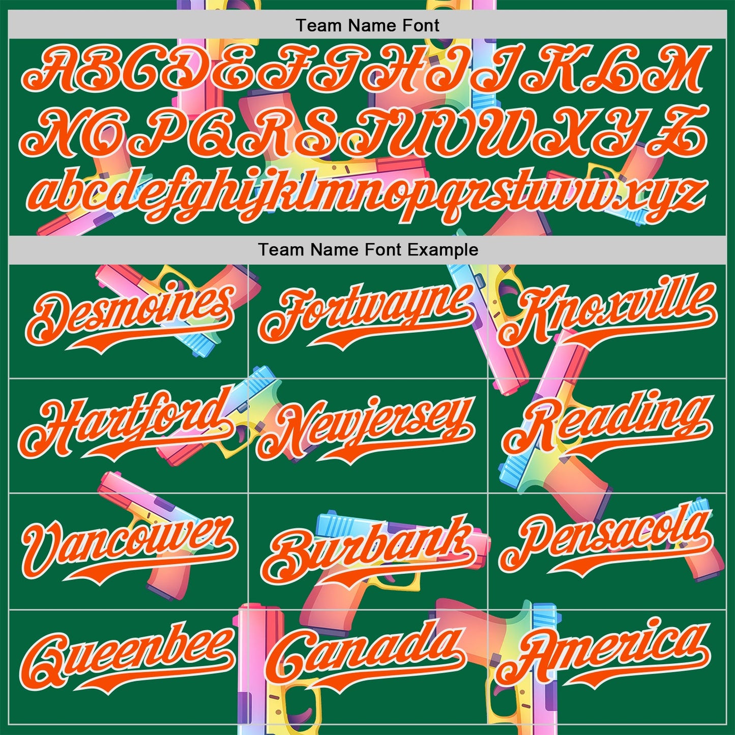 Custom Kelly Green Orange-White Colorful Firepower 3D Pattern Design Authentic Baseball Jersey view 4