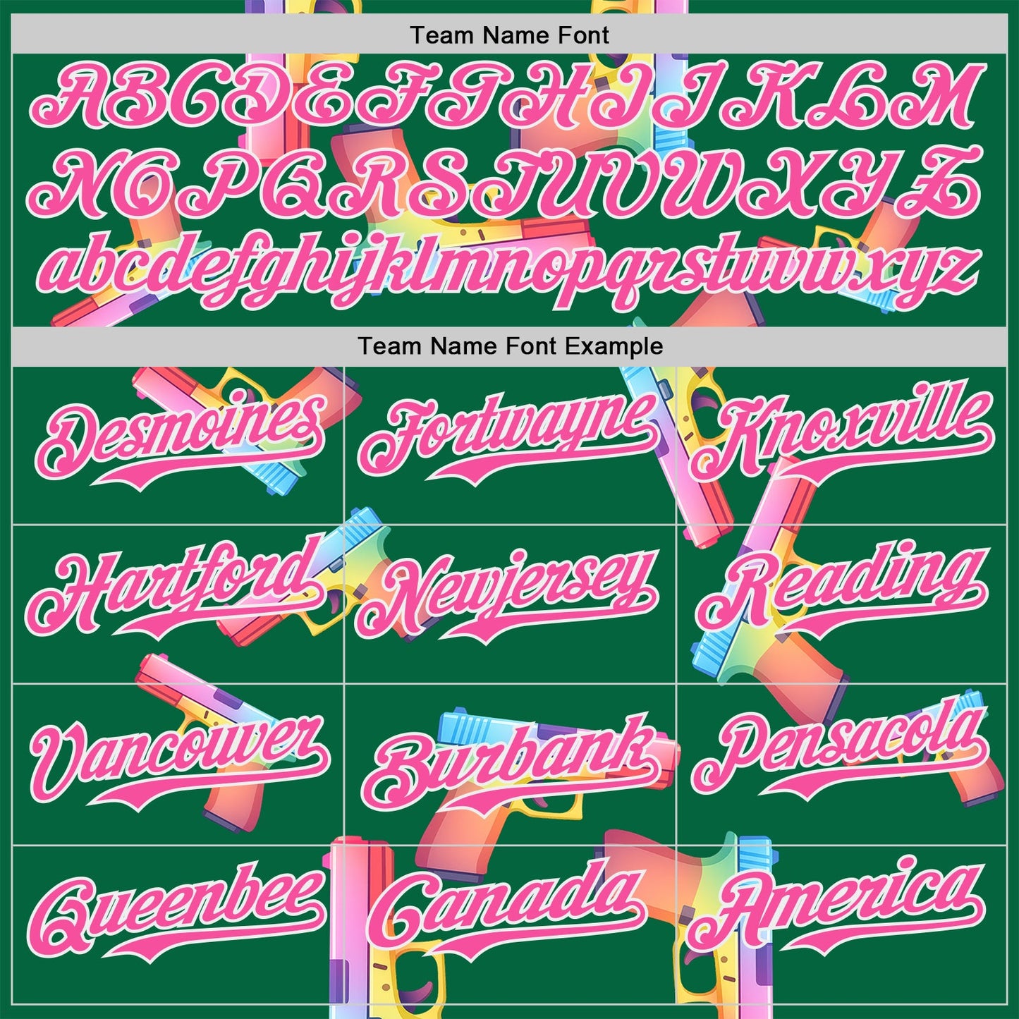 Custom Kelly Green Pink-White Colorful Firepower 3D Pattern Design Authentic Baseball Jersey view 4