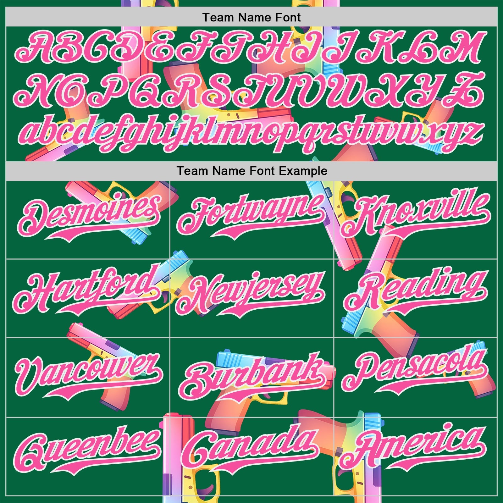 Custom Kelly Green Pink-White Colorful Firepower 3D Pattern Design Authentic Baseball Jersey view 4
