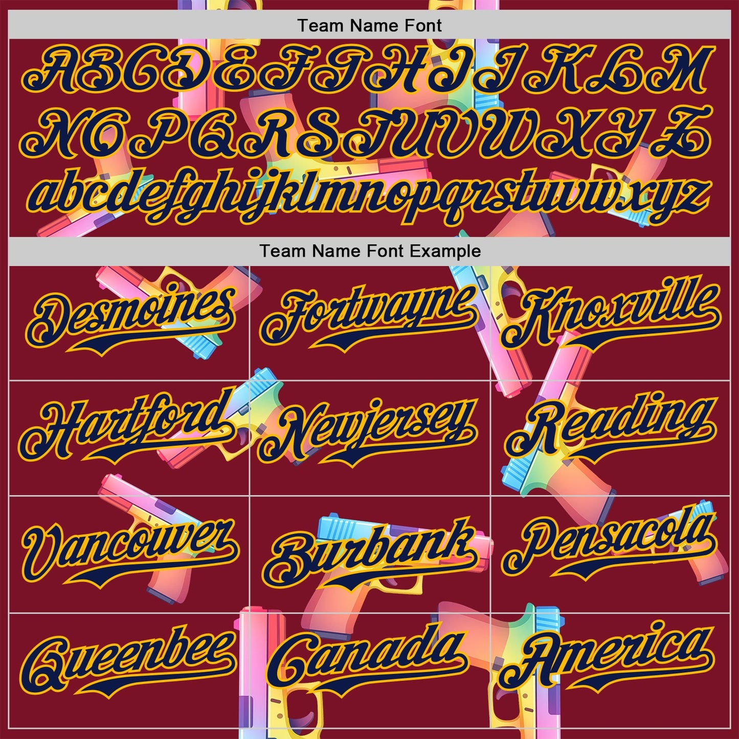 Custom Crimson Navy-Gold Colorful Firepower 3D Pattern Design Authentic Baseball Jersey view 4