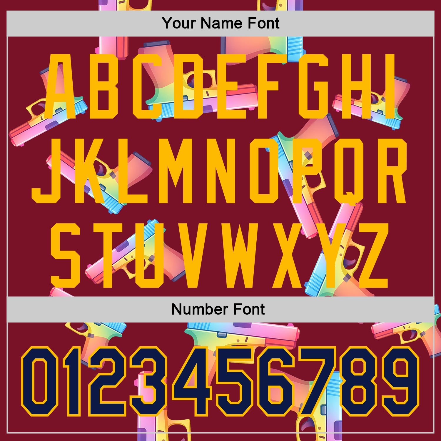 Custom Crimson Navy-Gold Colorful Firepower 3D Pattern Design Authentic Baseball Jersey view 5