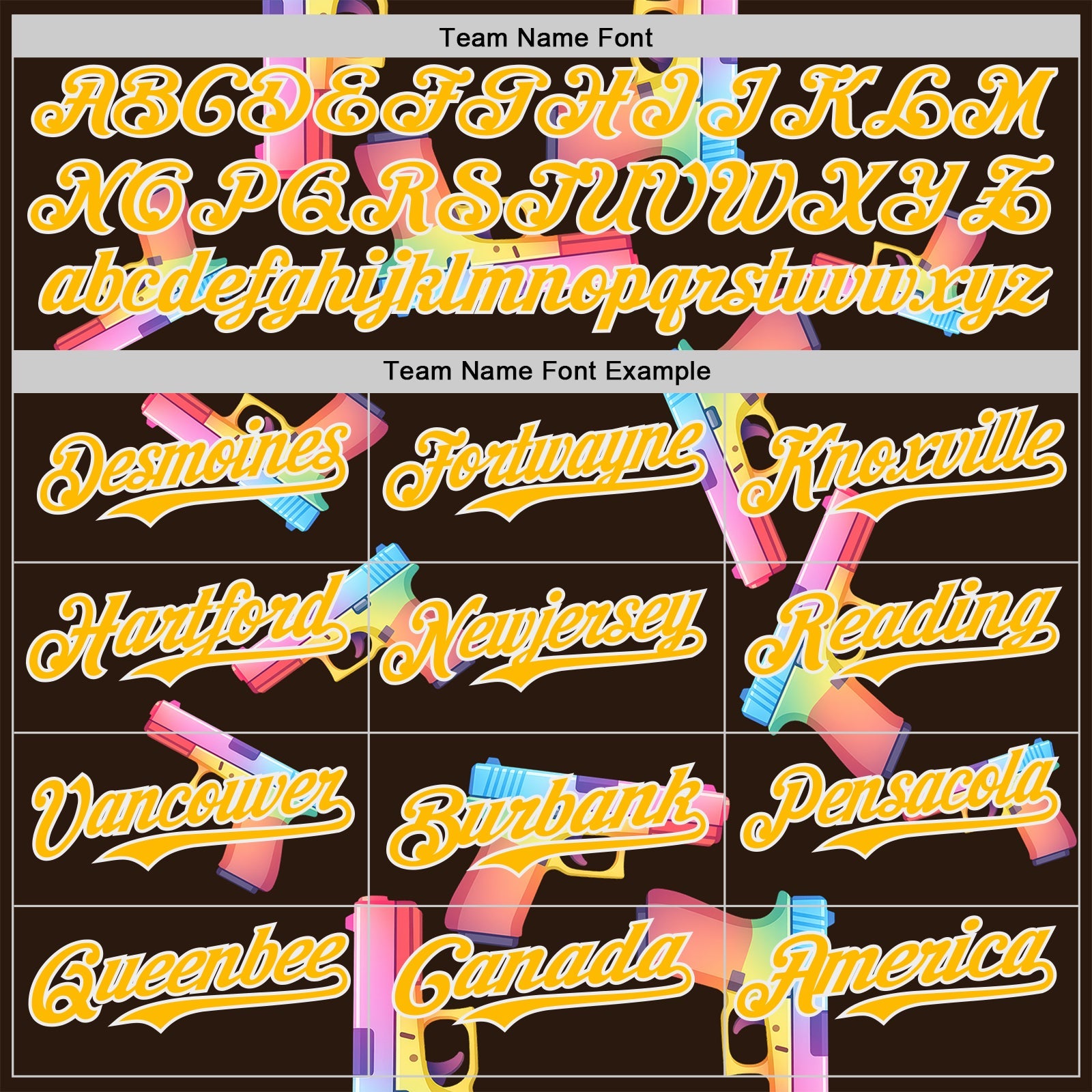 Custom Brown Gold-White Colorful Firepower 3D Pattern Design Authentic Baseball Jersey view 4