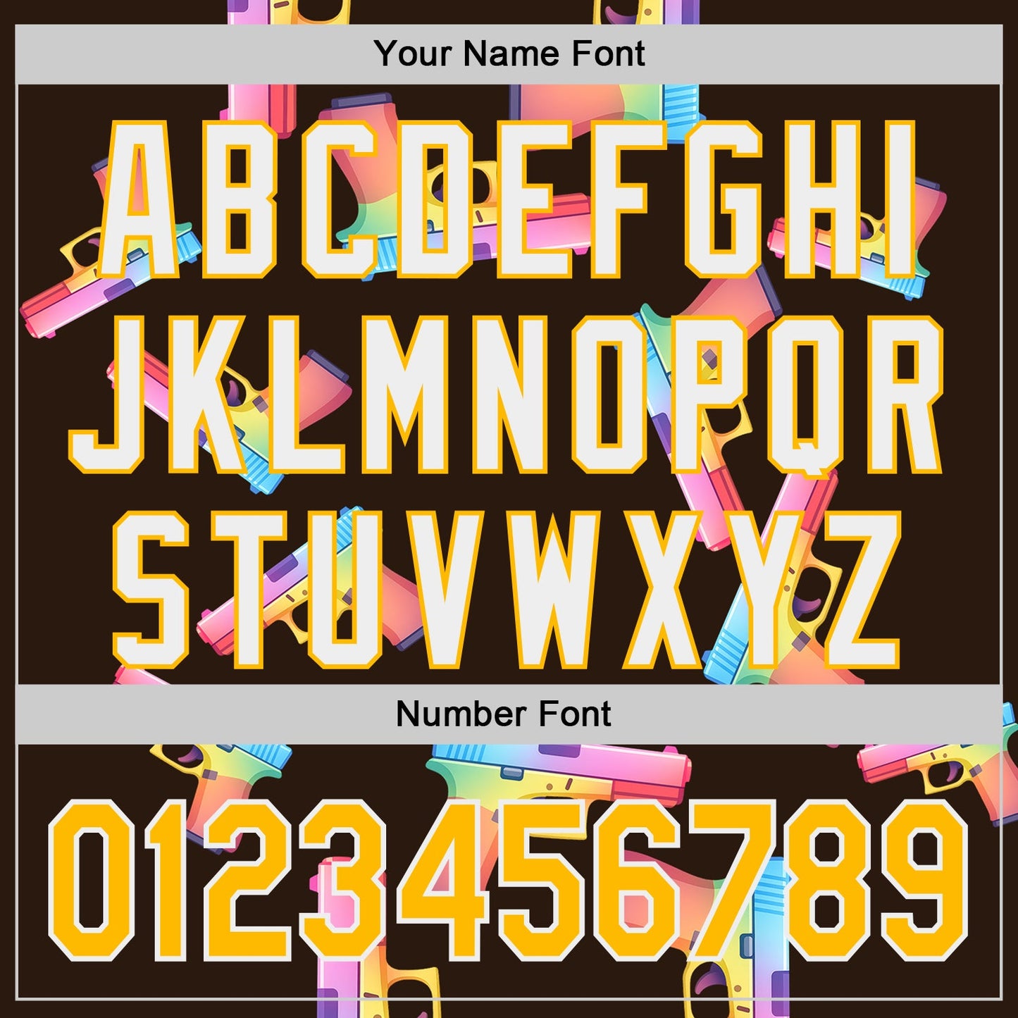 Custom Brown Gold-White Colorful Firepower 3D Pattern Design Authentic Baseball Jersey view 5