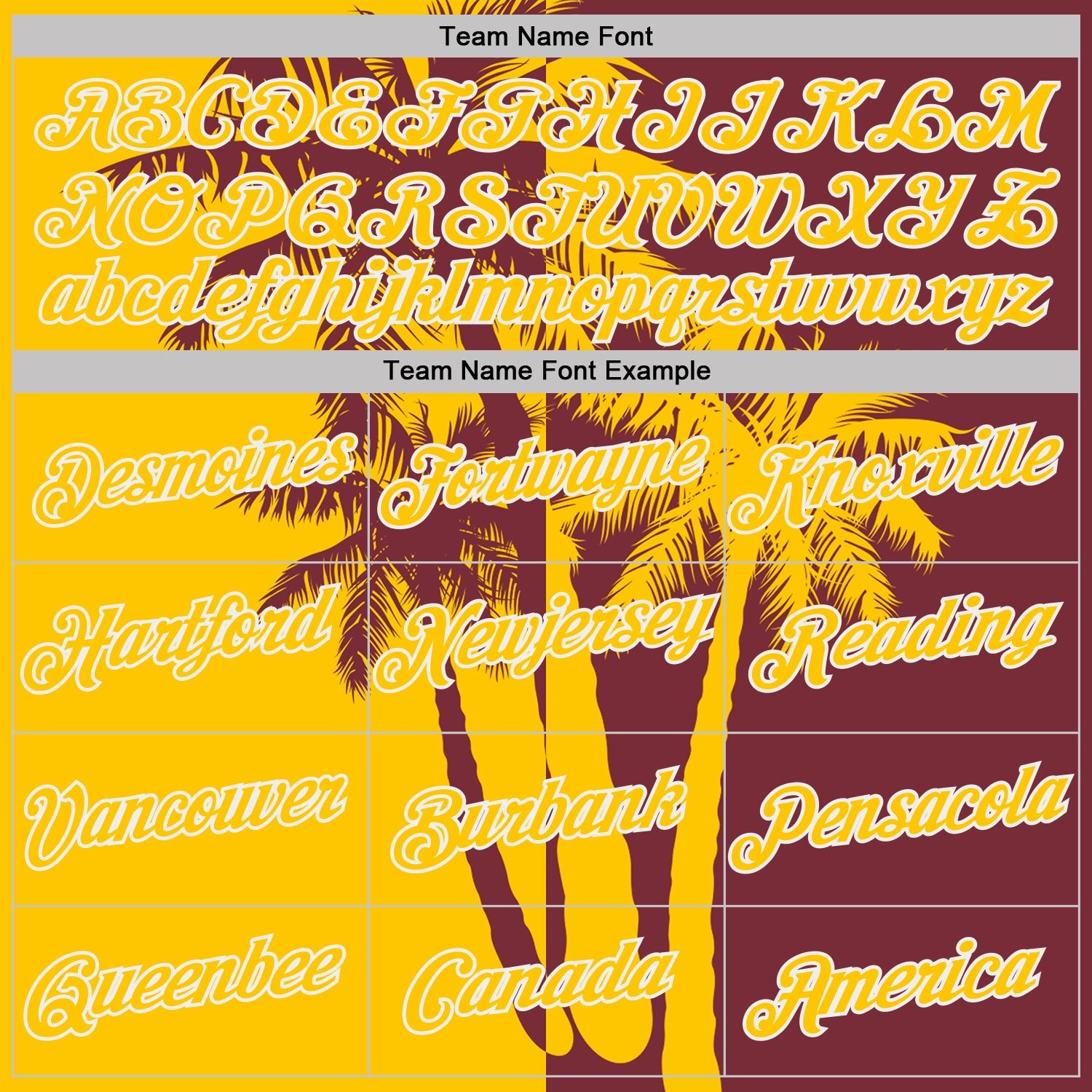 Custom Burgundy Yellow-White Hawaii Tropical Coastal Palm Trees Performance T-Shirt view 3