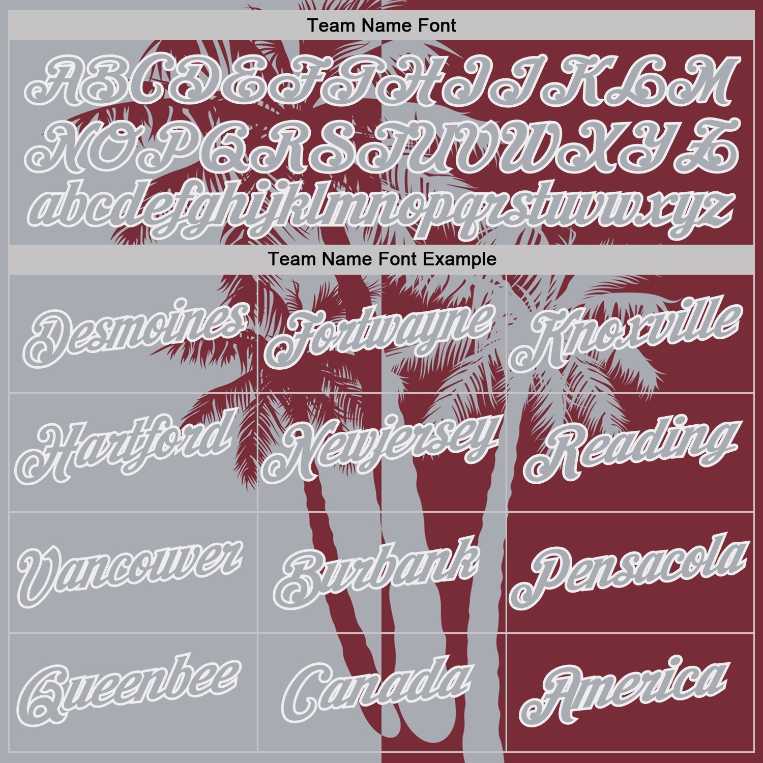 Custom Burgundy Gray-White Hawaii Tropical Coastal Palm Trees Performance T-Shirt view 3