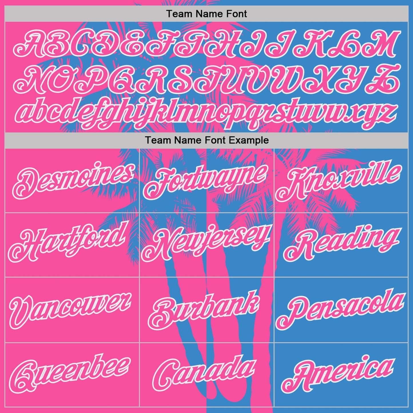 Custom Powder Blue Pink-White Hawaii Tropical Coastal Palm Trees Performance T-Shirt view 3